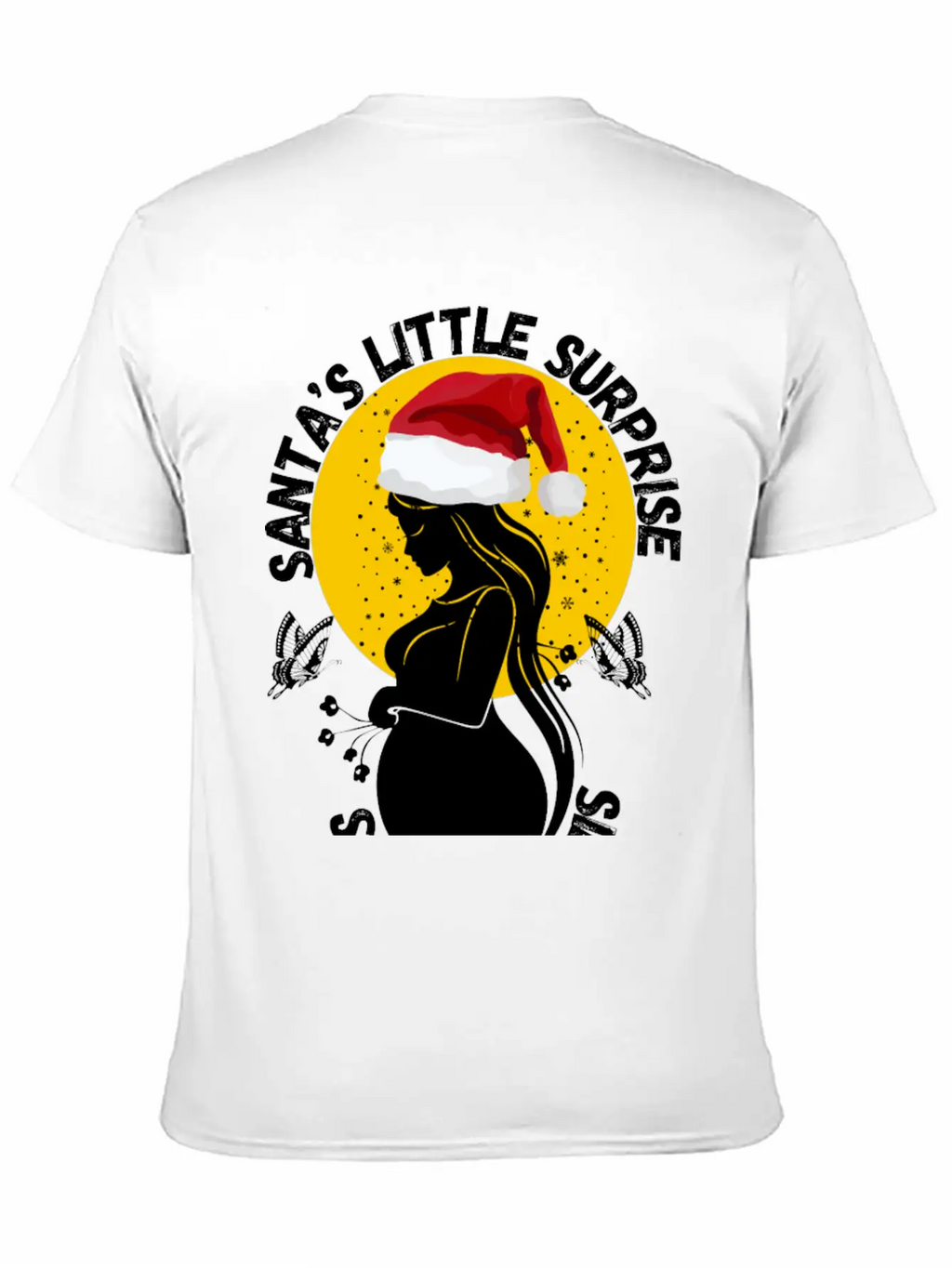 Christmas Pregnancy Santa's Little Surprise Unisex Casual T-Shirt – Clean Design For Daily Comfort