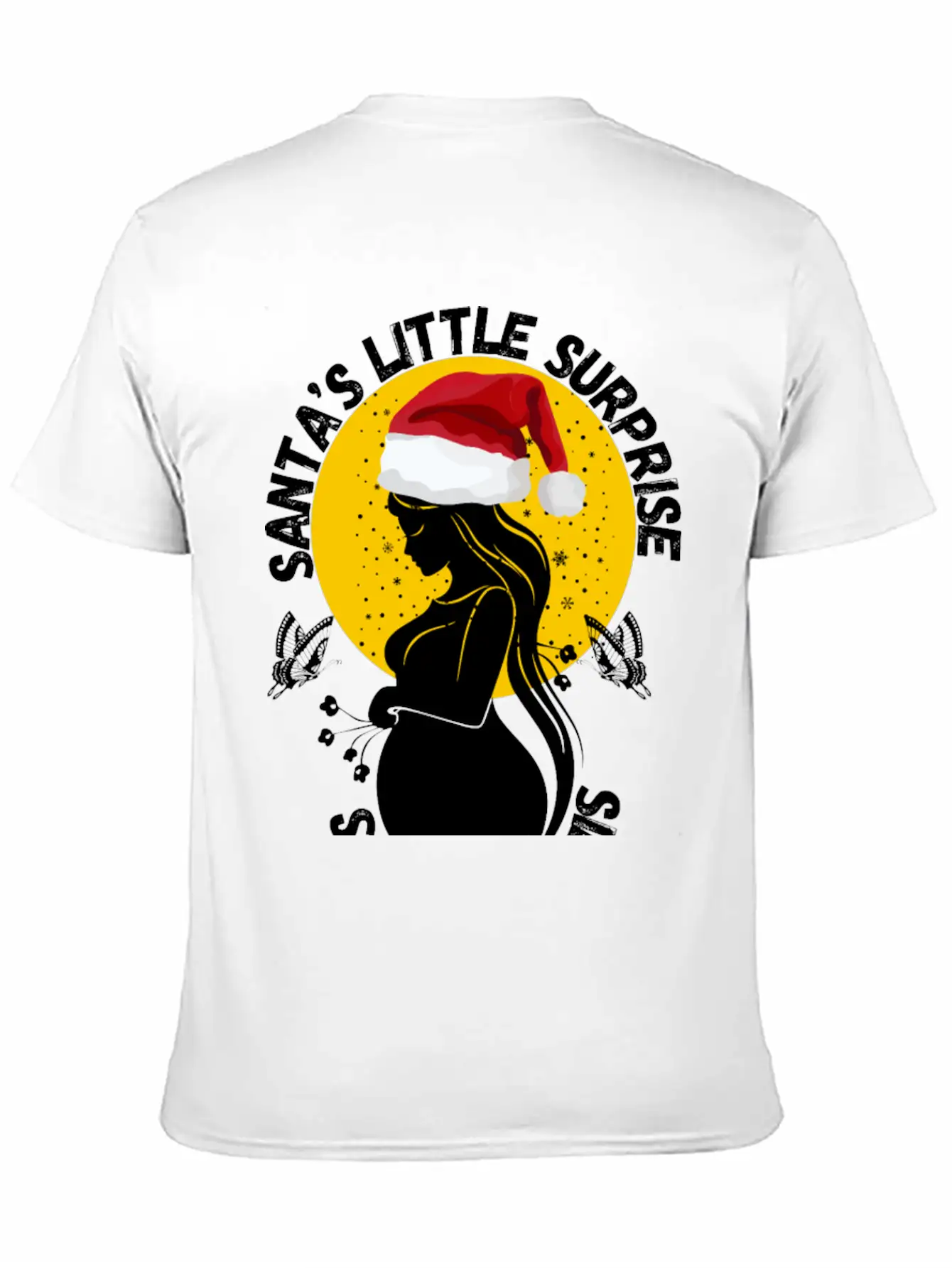 Christmas Pregnancy Santa's Little Surprise Unisex Casual T-Shirt – Clean Design For Daily Comfort