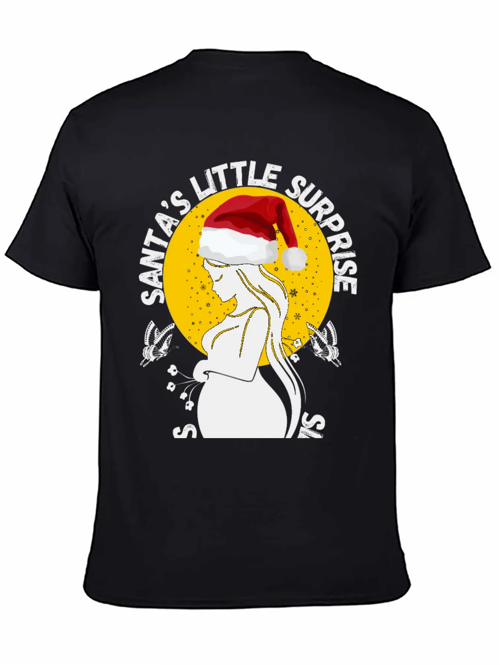 Christmas Pregnancy Santa's Little Surprise Unisex Casual T-Shirt – Clean Design For Daily Comfort