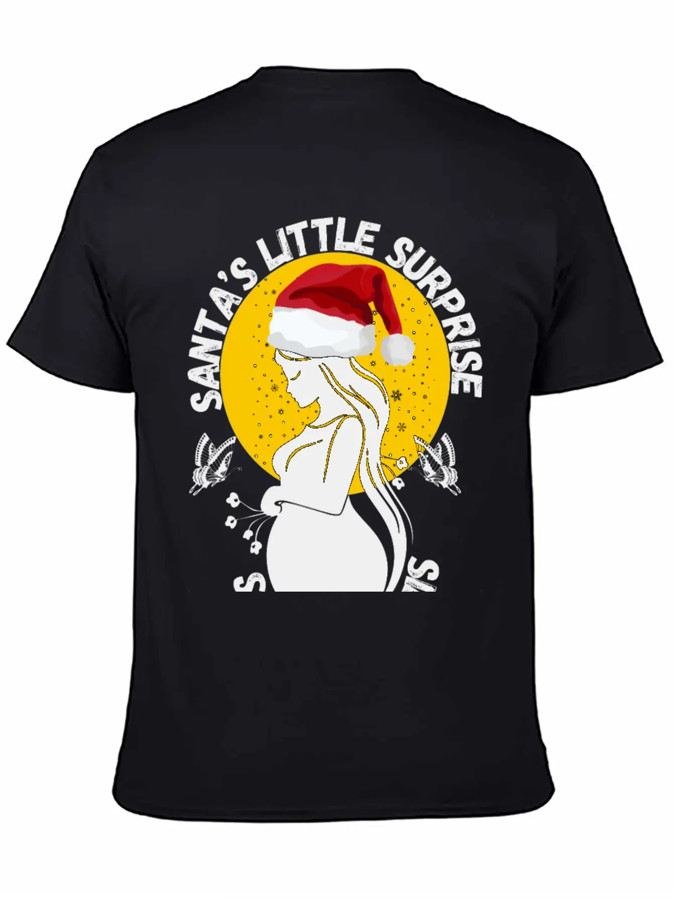 Christmas Pregnancy Santa's Little Surprise Unisex Casual T-Shirt – Clean Design For Daily Comfort