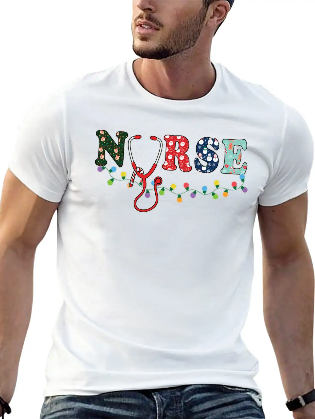 Christmas Theme Nurse T Shirt Unisex Casual T-Shirt – Clean Design For Daily Comfort