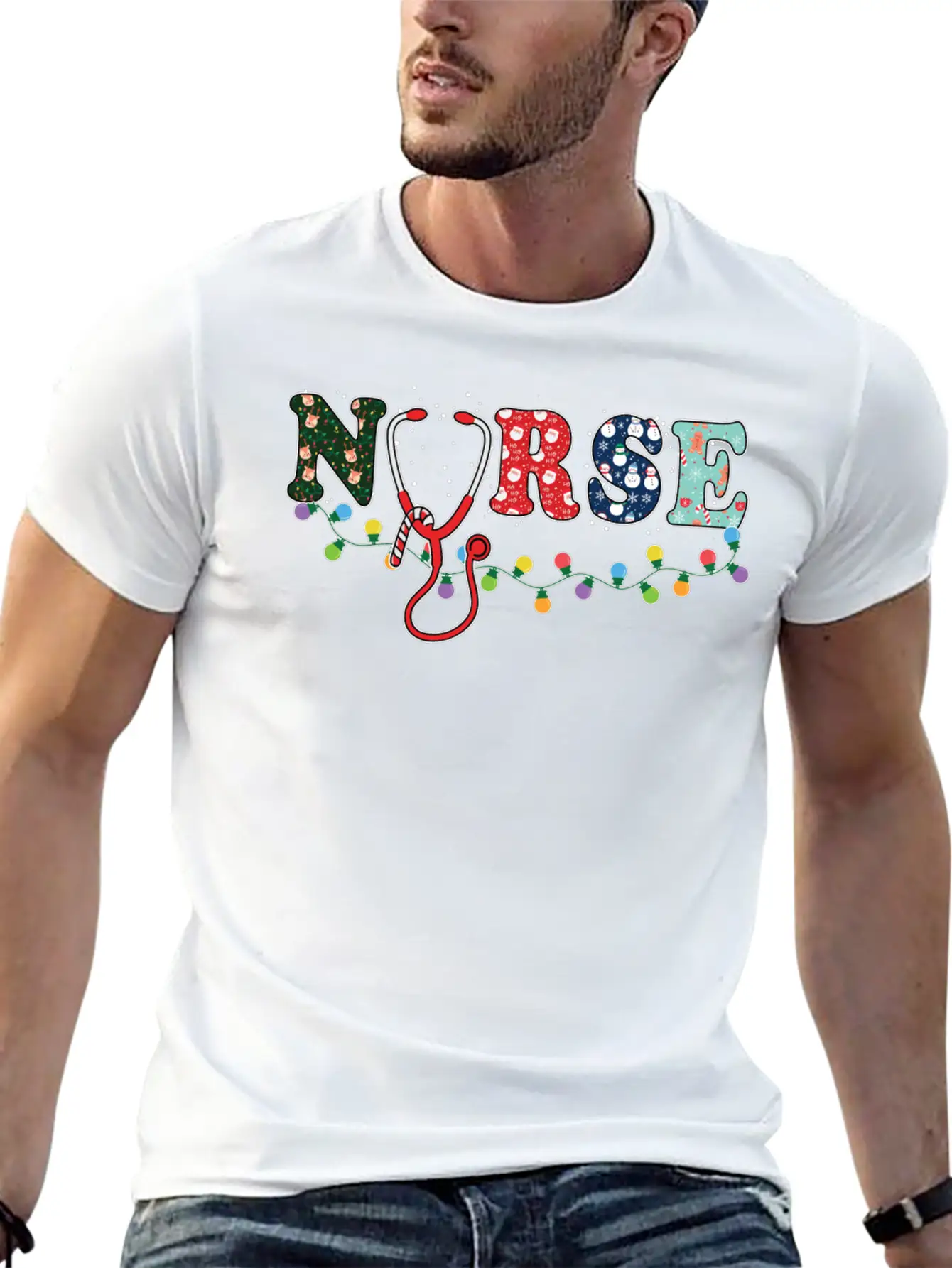 Christmas Theme Nurse T Shirt Unisex Casual T-Shirt – Clean Design For Daily Comfort