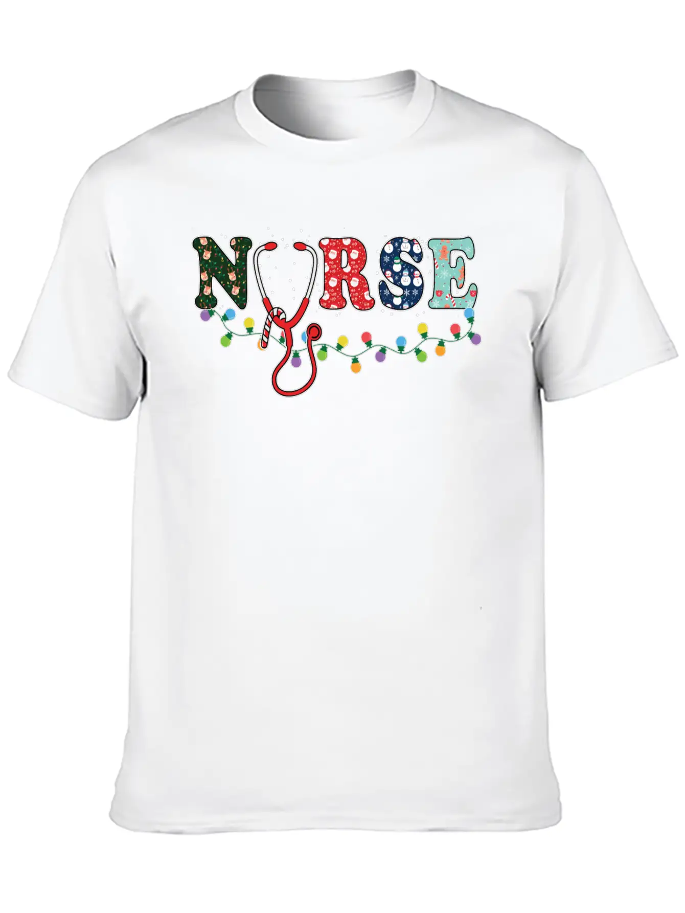 Christmas Theme Nurse T Shirt Unisex Casual T-Shirt – Clean Design For Daily Comfort