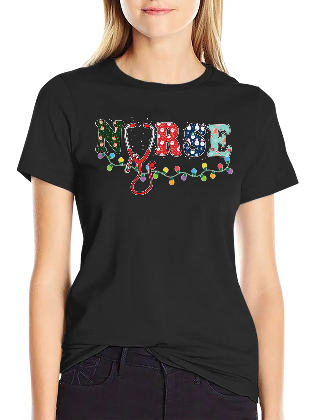 Christmas Theme Nurse T Shirt Unisex Casual T-Shirt – Clean Design For Daily Comfort