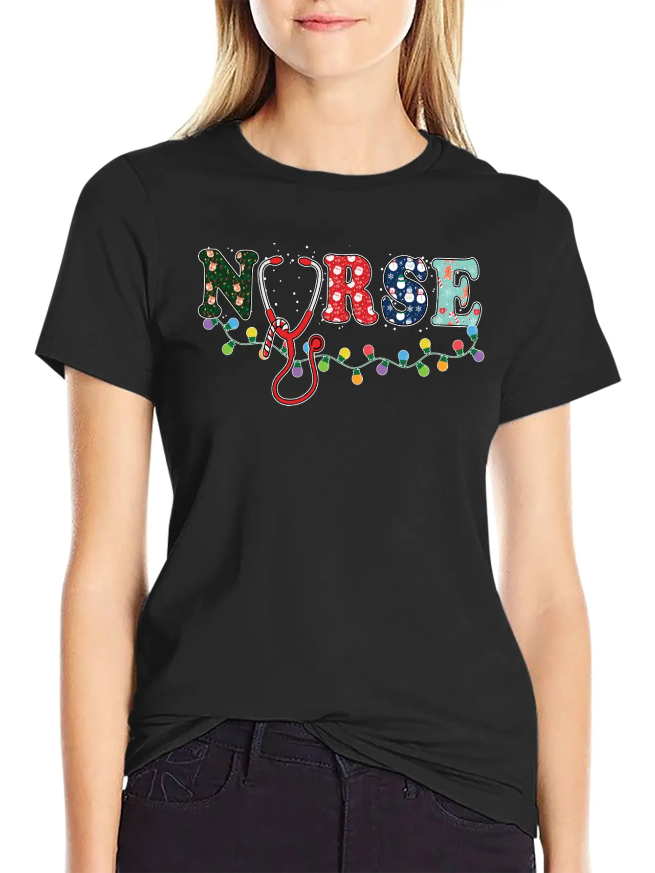 Christmas Theme Nurse T Shirt Unisex Casual T-Shirt – Clean Design For Daily Comfort