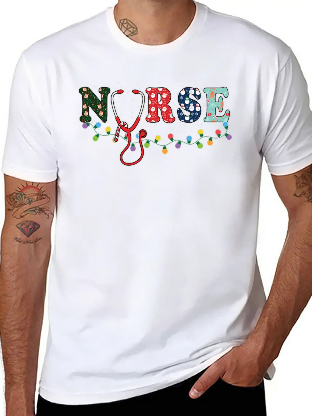 Christmas Theme Nurse T Shirt Unisex Casual T-Shirt – Clean Design For Daily Comfort