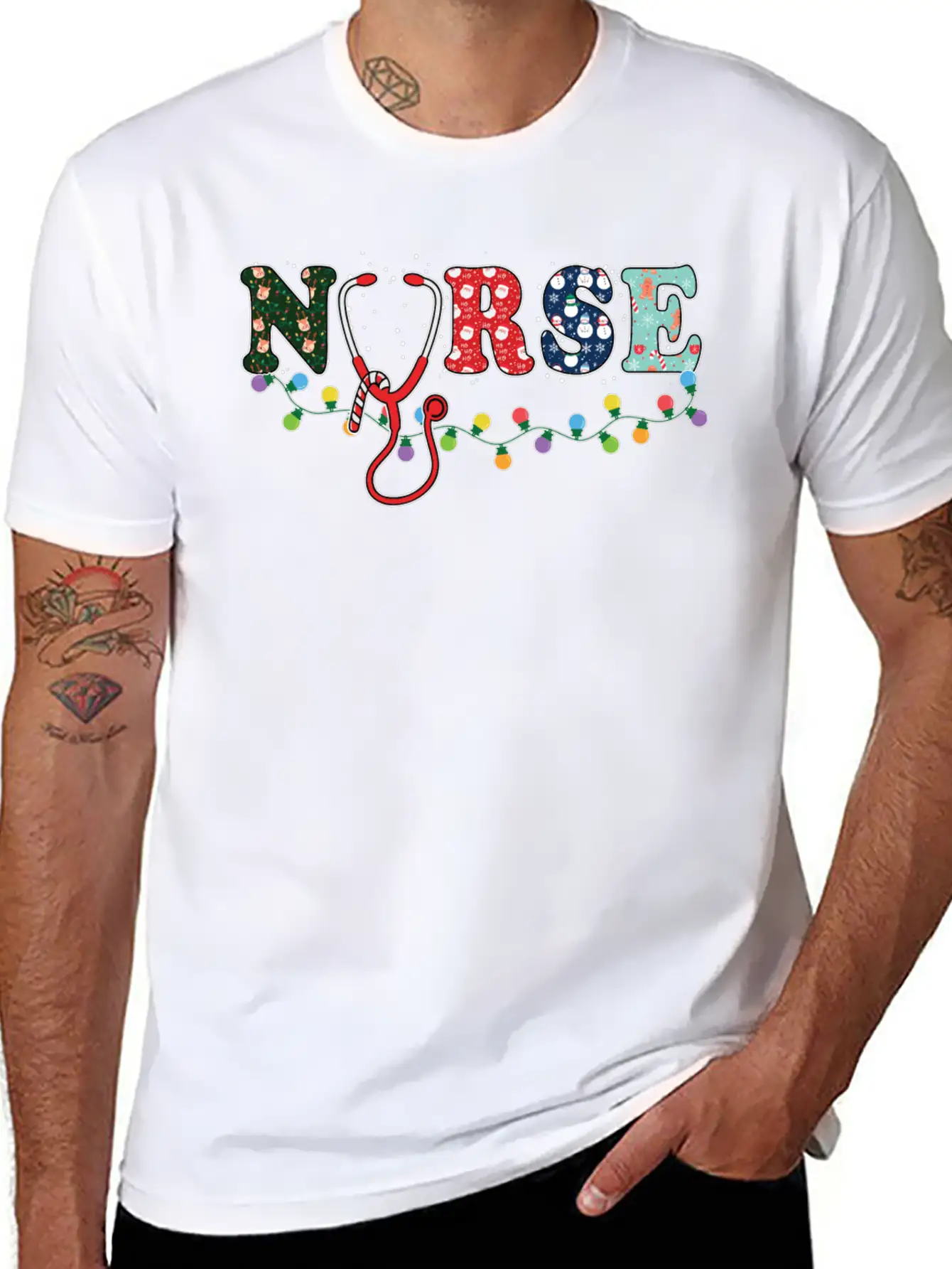 Christmas Theme Nurse T Shirt Unisex Casual T-Shirt – Clean Design For Daily Comfort