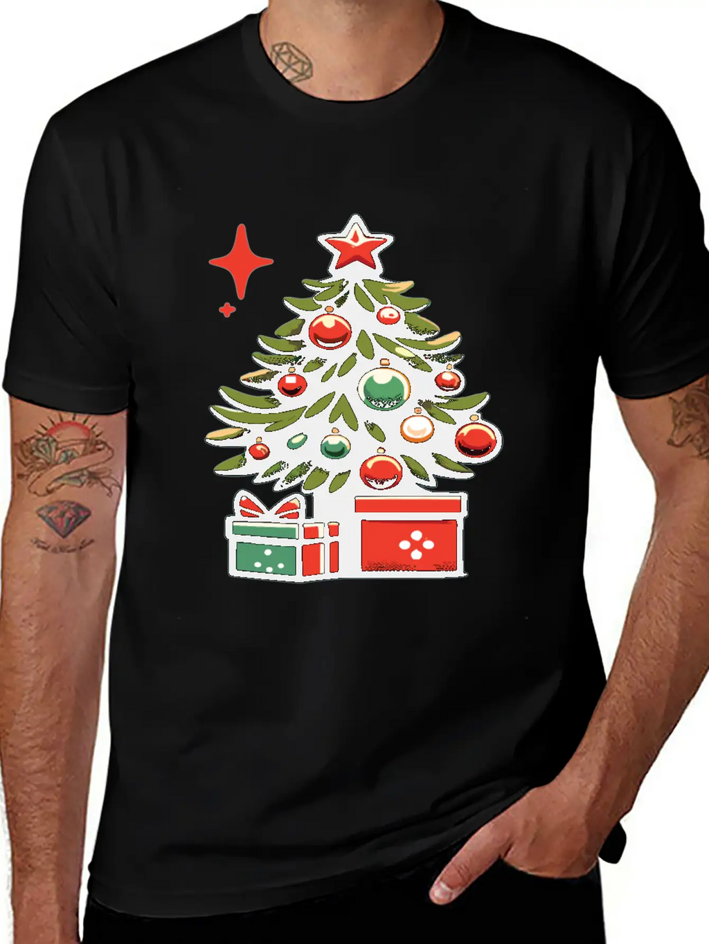 Christmas Tree Fir Tree Christmas Tree Casual Graphic T-Shirt – Simple And Comfortable Daily Wear