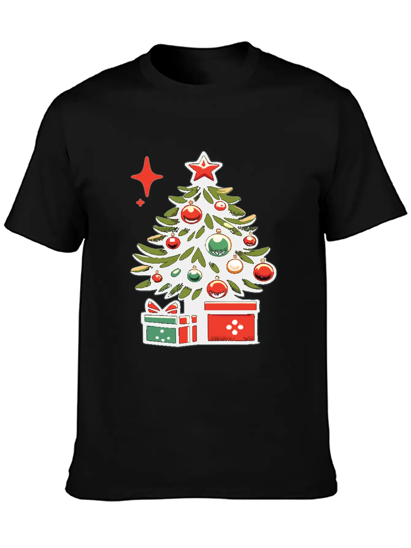 Christmas Tree Fir Tree Christmas Tree Casual Graphic T-Shirt – Simple And Comfortable Daily Wear