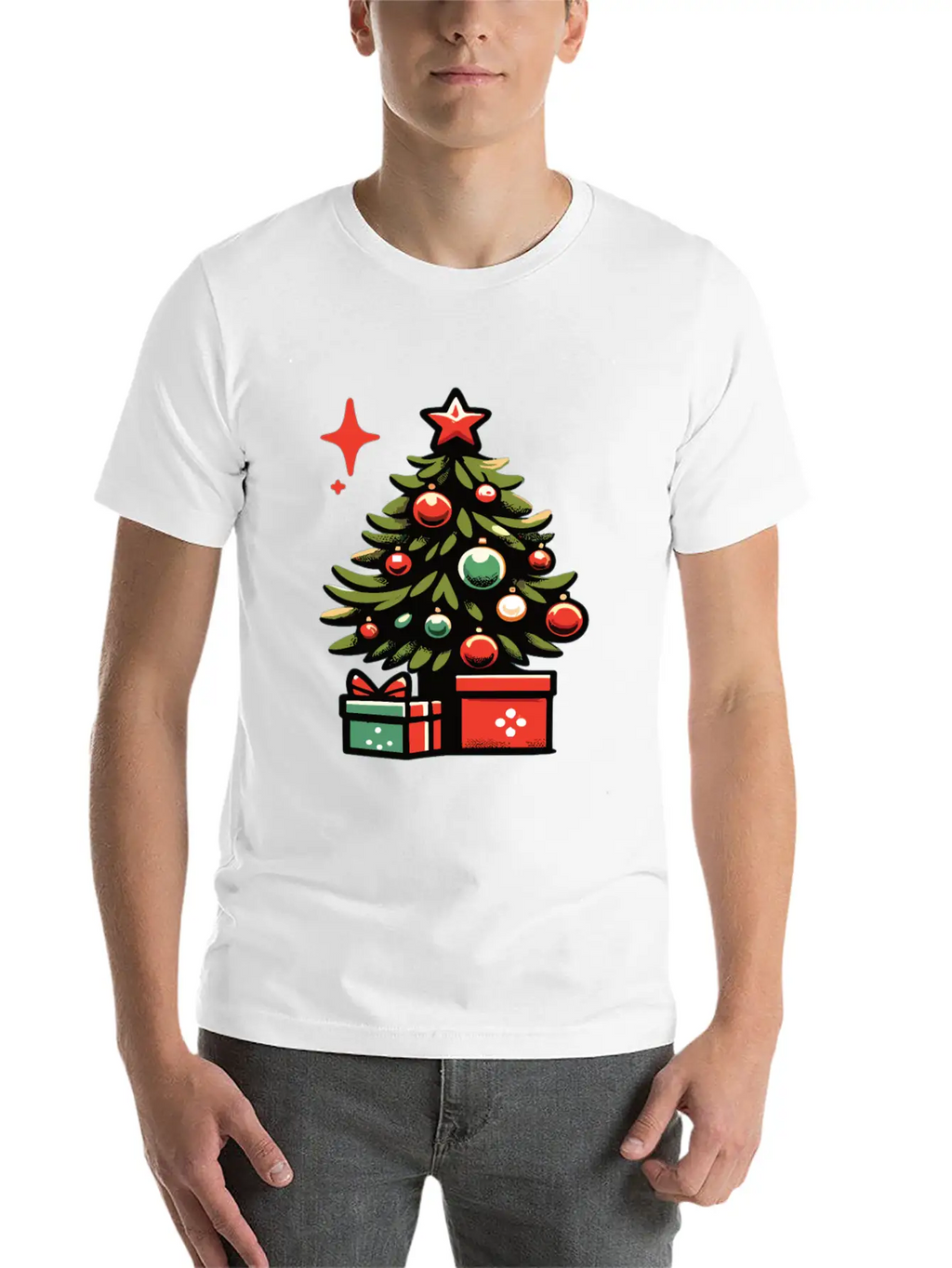 Christmas Tree Fir Tree Christmas Tree Casual Graphic T-Shirt – Simple And Comfortable Daily Wear