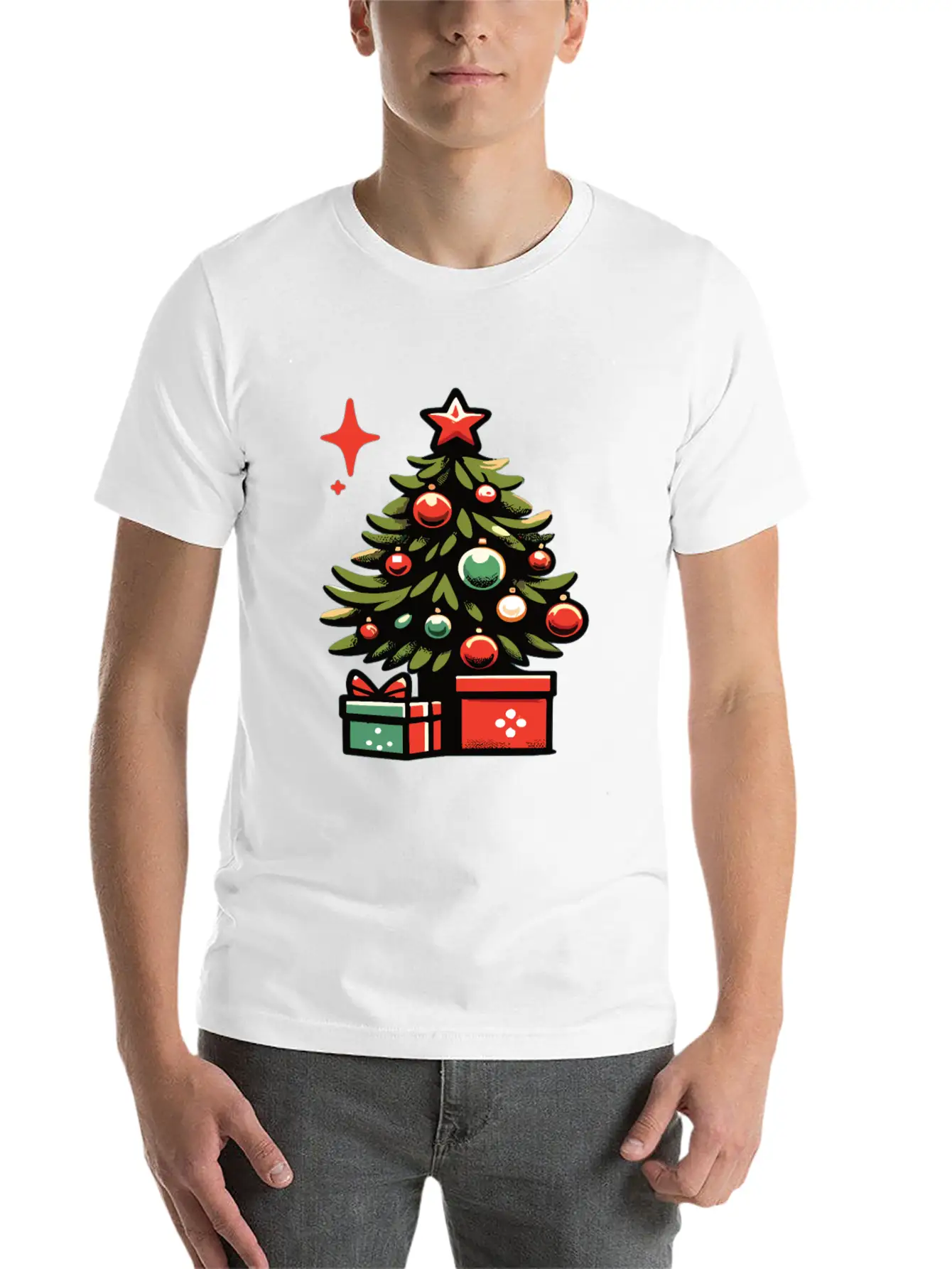 Christmas Tree Fir Tree Christmas Tree Casual Graphic T-Shirt – Simple And Comfortable Daily Wear