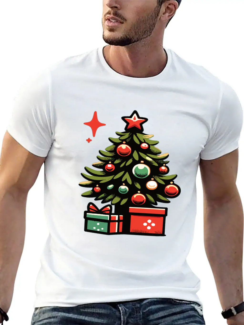 Christmas Tree Fir Tree Christmas Tree Casual Graphic T-Shirt – Simple And Comfortable Daily Wear