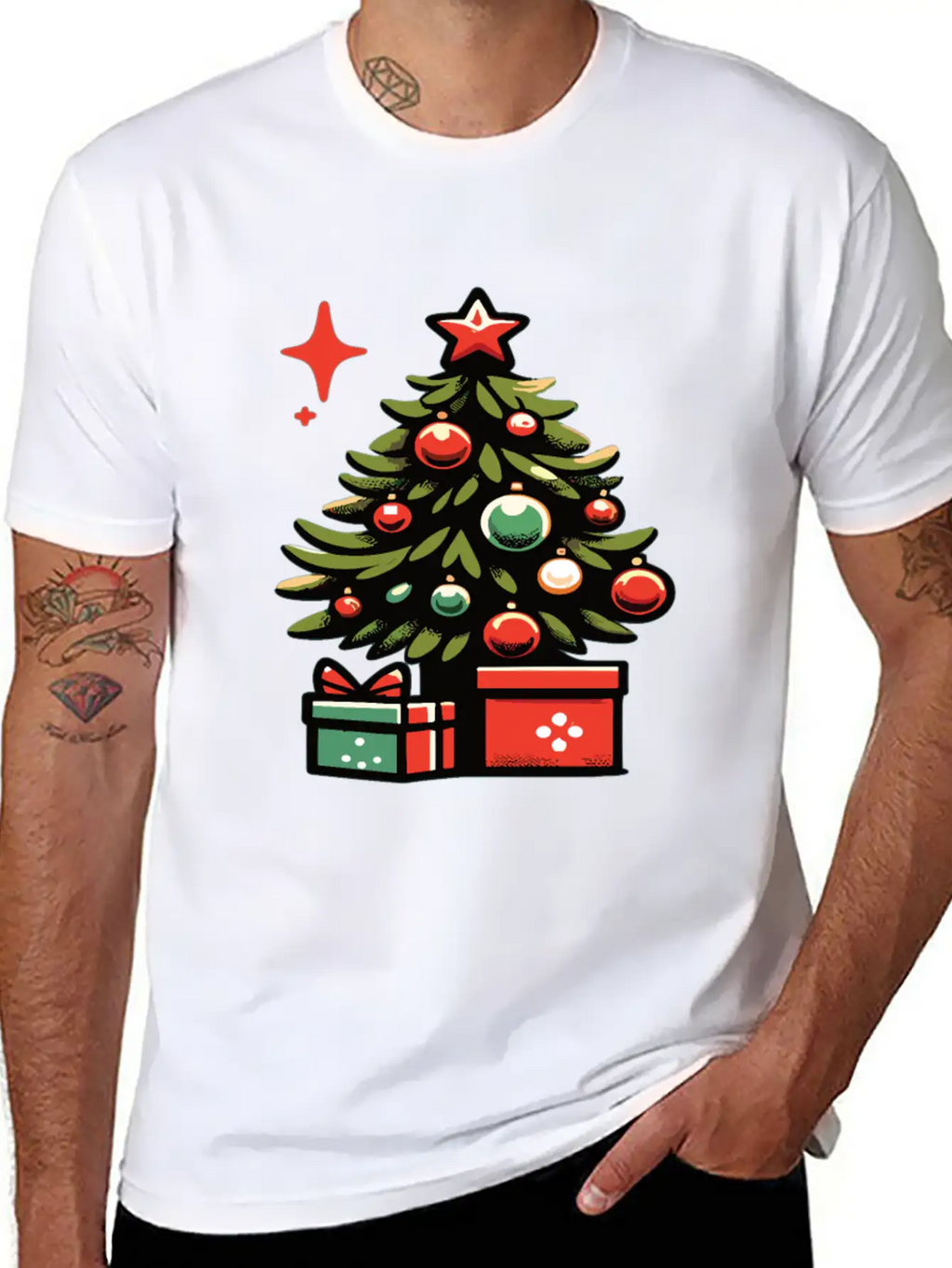 Christmas Tree Fir Tree Christmas Tree Casual Graphic T-Shirt – Simple And Comfortable Daily Wear