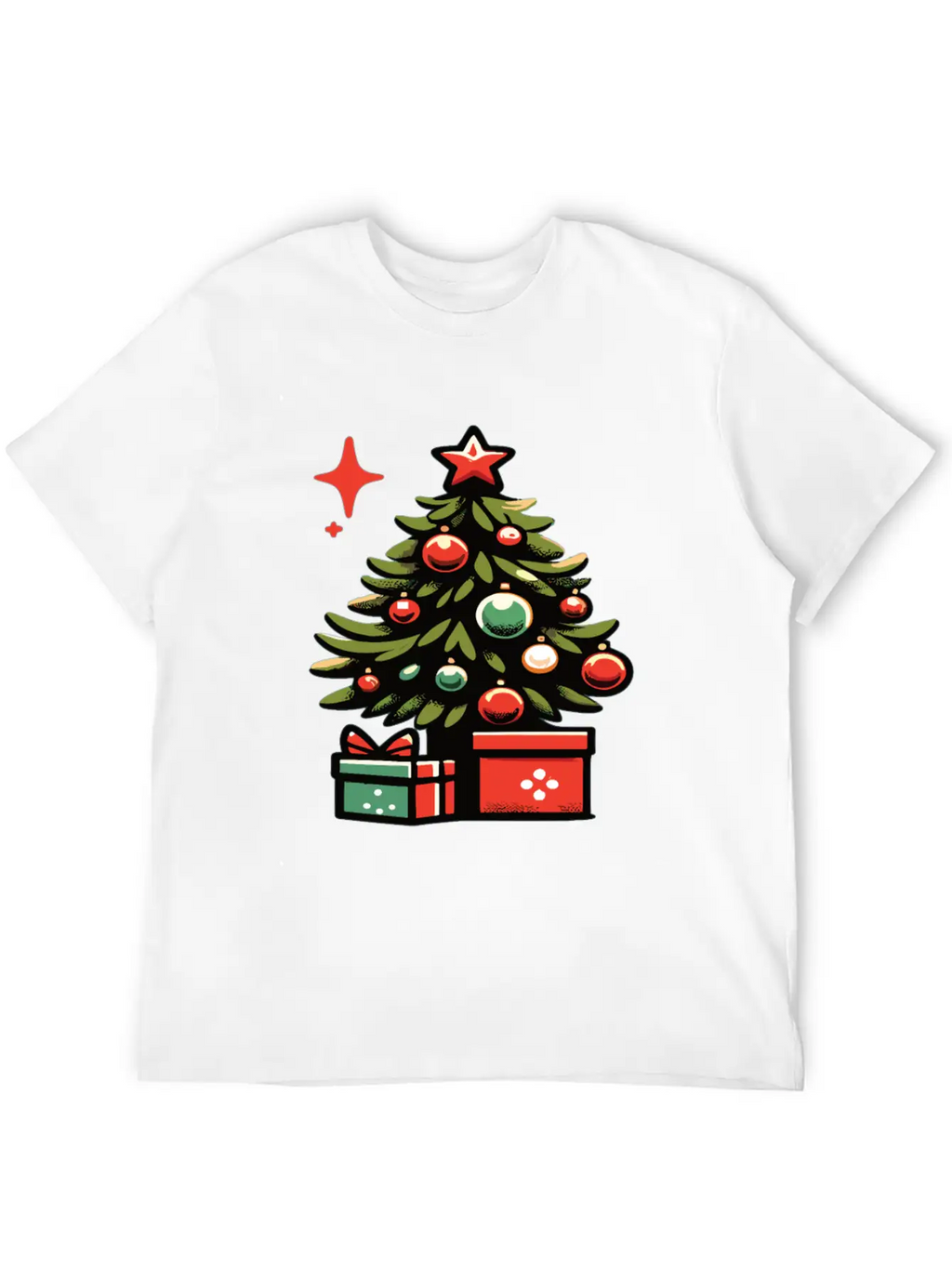 Christmas Tree Fir Tree Christmas Tree Casual Graphic T-Shirt – Simple And Comfortable Daily Wear