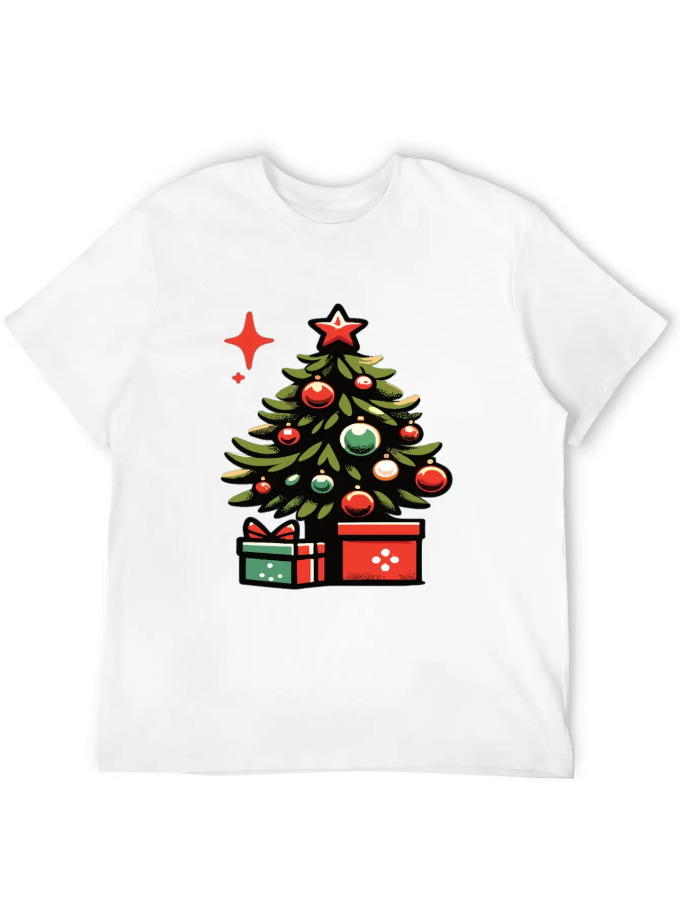 Christmas Tree Fir Tree Christmas Tree Casual Graphic T-Shirt – Simple And Comfortable Daily Wear