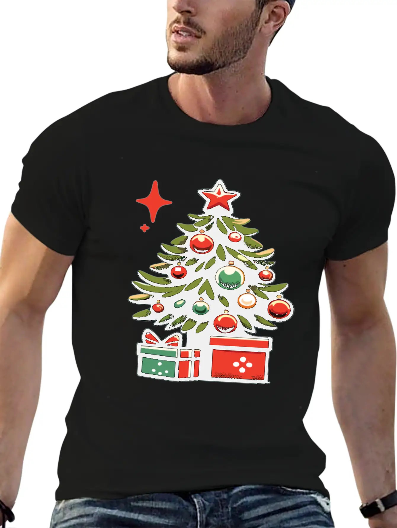 Christmas Tree Fir Tree Christmas Tree Casual Graphic T-Shirt – Simple And Comfortable Daily Wear