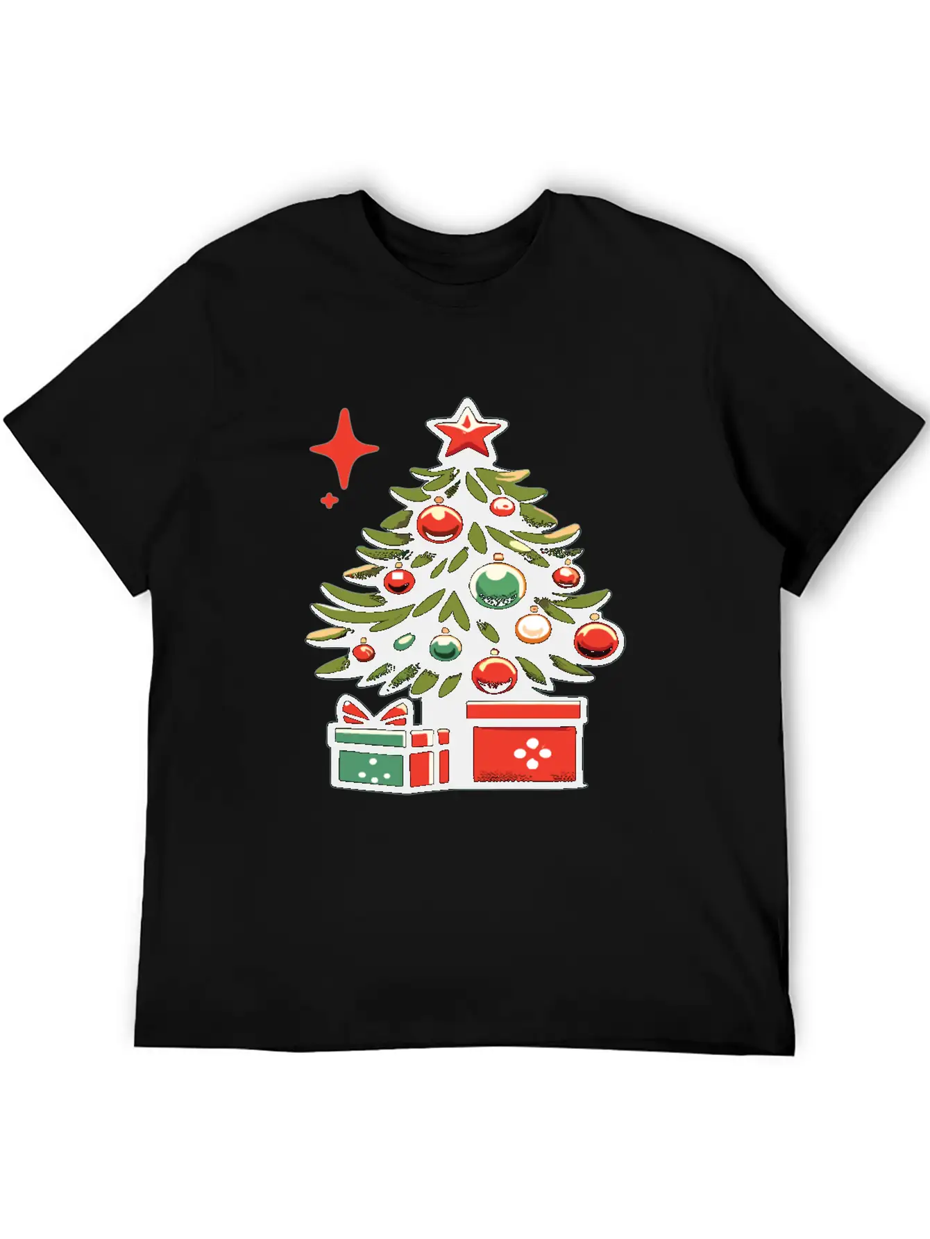 Christmas Tree Fir Tree Christmas Tree Casual Graphic T-Shirt – Simple And Comfortable Daily Wear