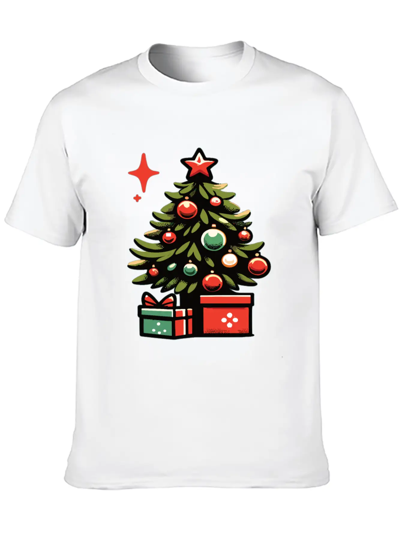 Christmas Tree Fir Tree Christmas Tree Casual Graphic T-Shirt – Simple And Comfortable Daily Wear