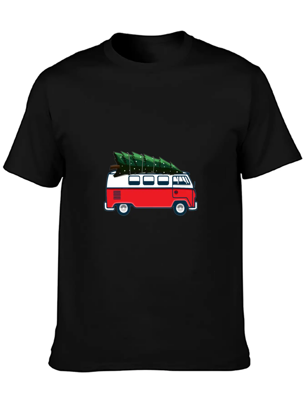 Christmas Tree On Car Van Xmas Ugly Sweater Pullov Casual Graphic T-Shirt – Simple And Comfortable Daily Wear