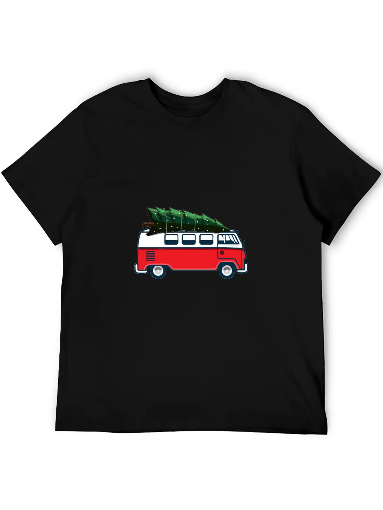 Christmas Tree On Car Van Xmas Ugly Sweater Pullov Casual Graphic T-Shirt – Simple And Comfortable Daily Wear