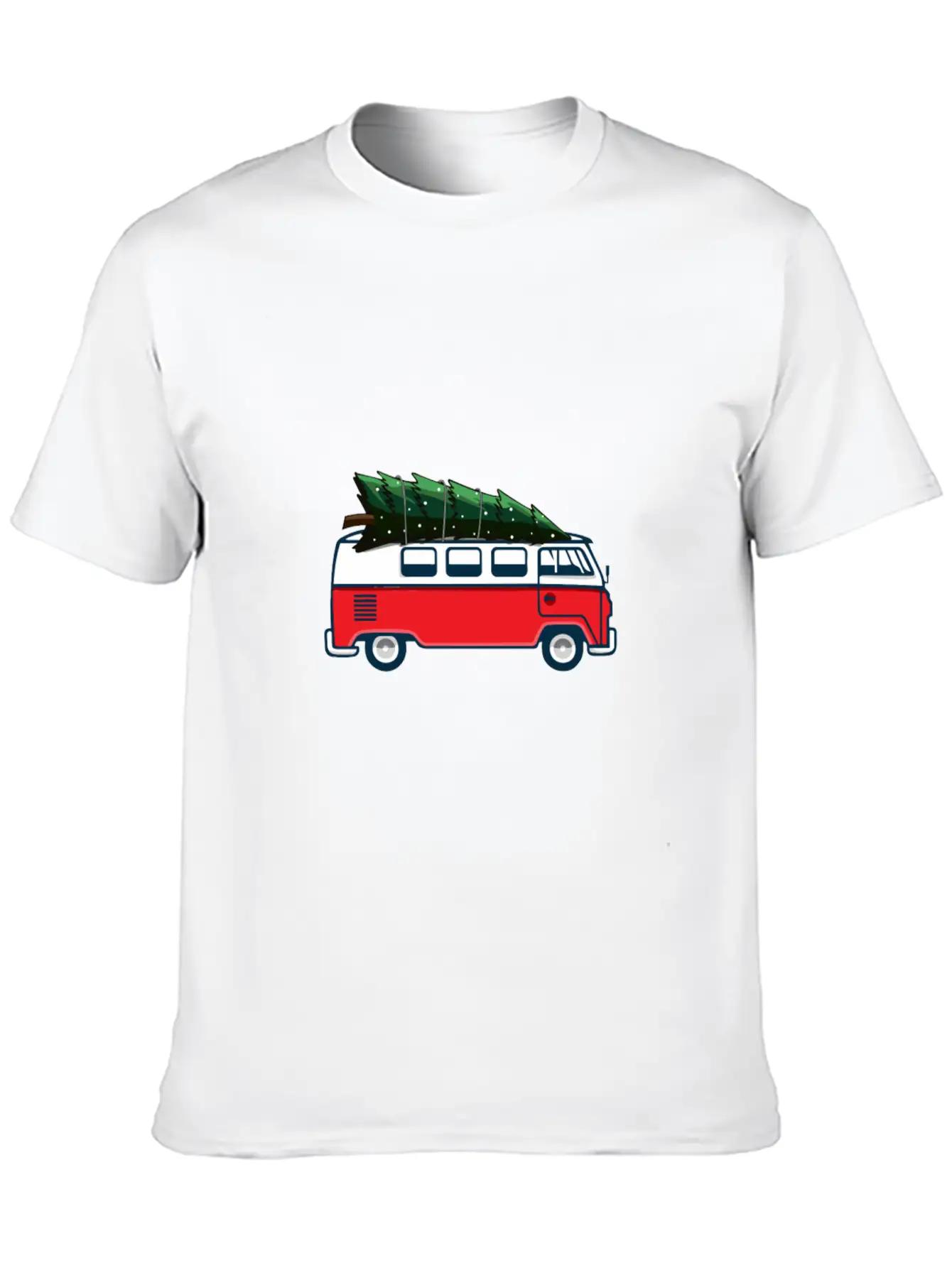 Christmas Tree On Car Van Xmas Ugly Sweater Pullov Casual Graphic T-Shirt – Simple And Comfortable Daily Wear