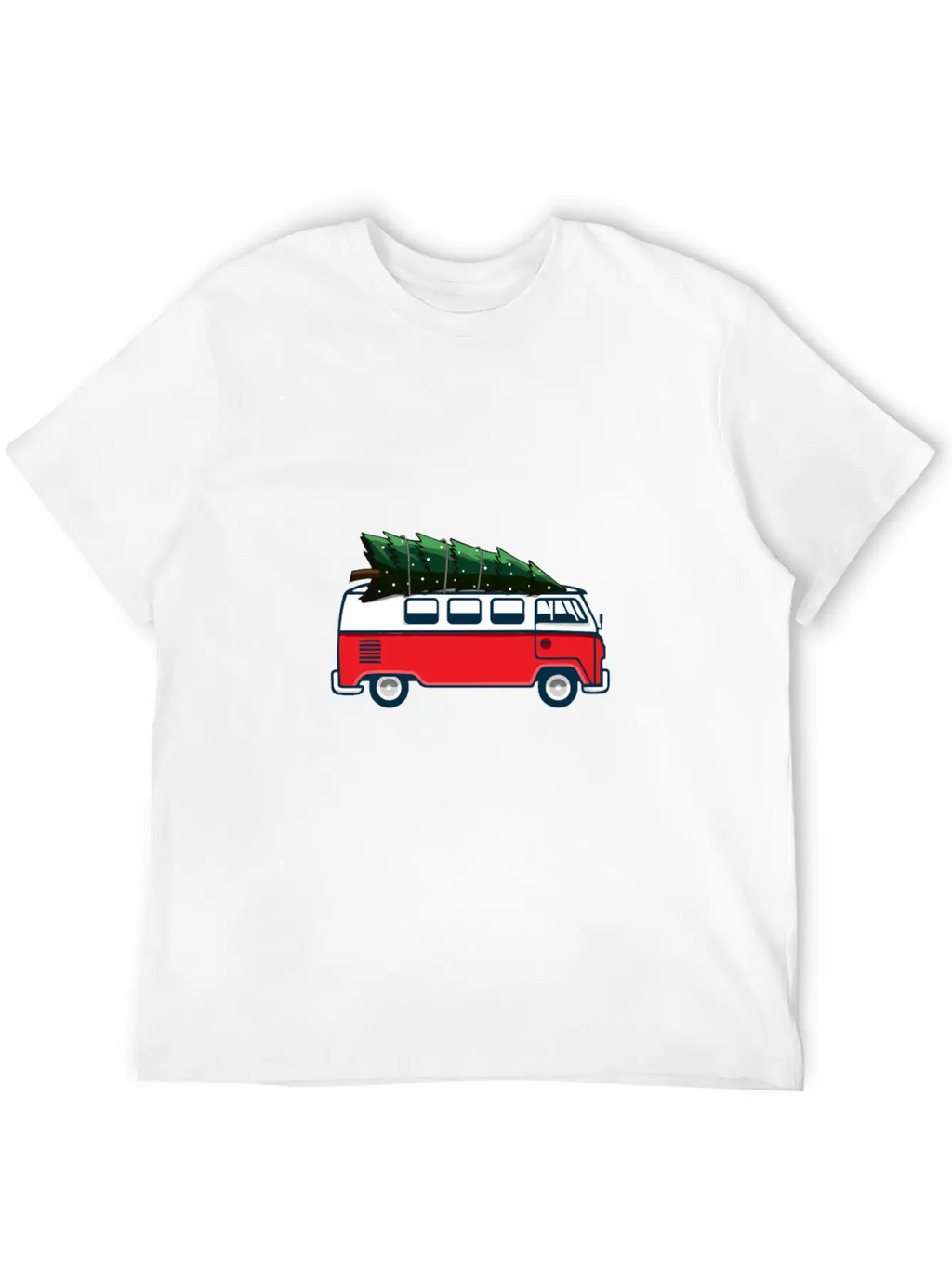 Christmas Tree On Car Van Xmas Ugly Sweater Pullov Casual Graphic T-Shirt – Simple And Comfortable Daily Wear