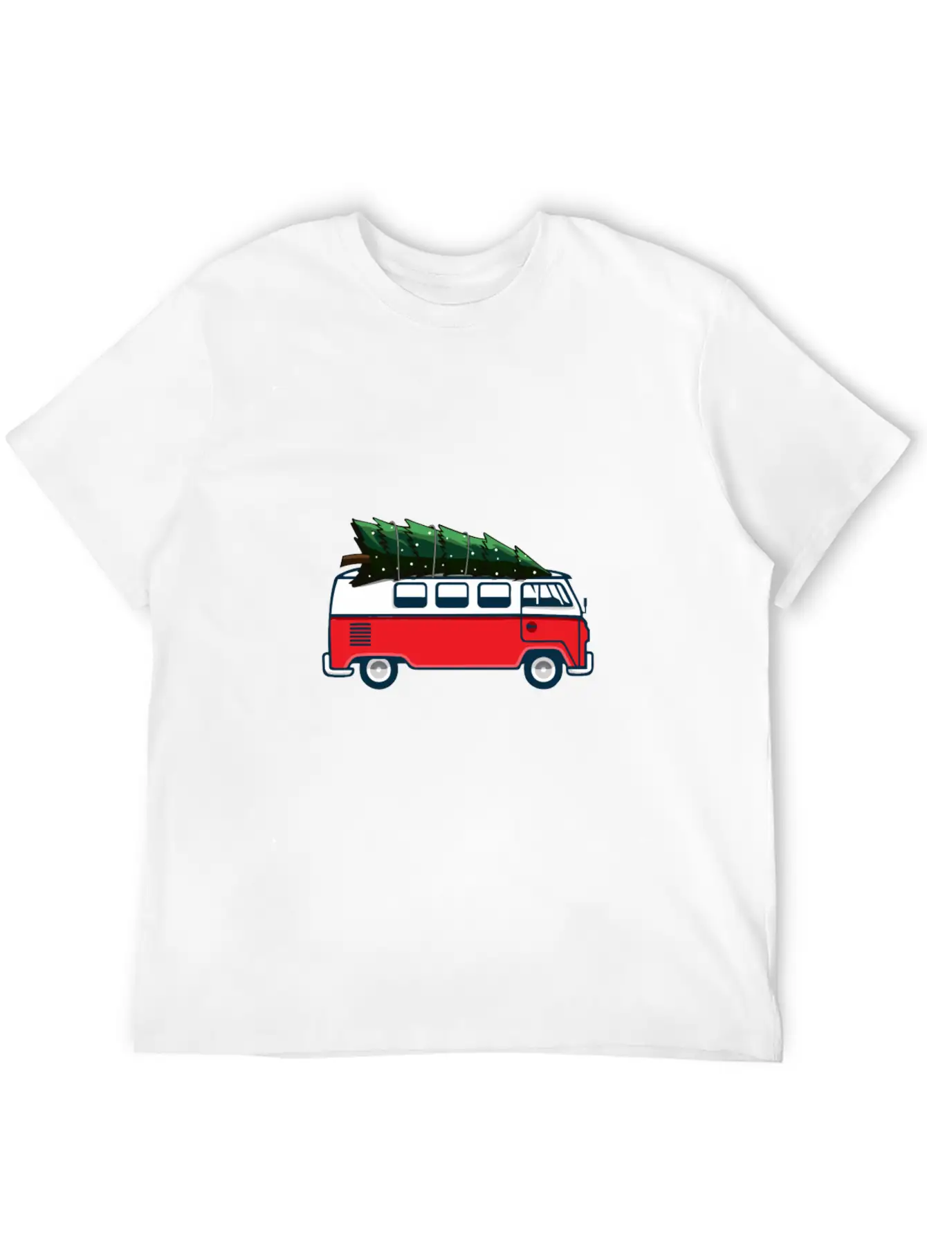 Christmas Tree On Car Van Xmas Ugly Sweater Pullov Casual Graphic T-Shirt – Simple And Comfortable Daily Wear