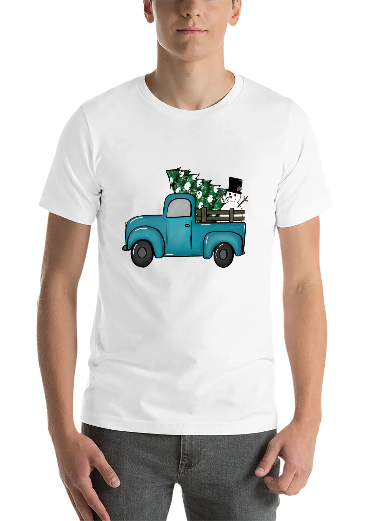 Christmas Truck Unisex Casual T-Shirt – Clean Design For Daily Comfort