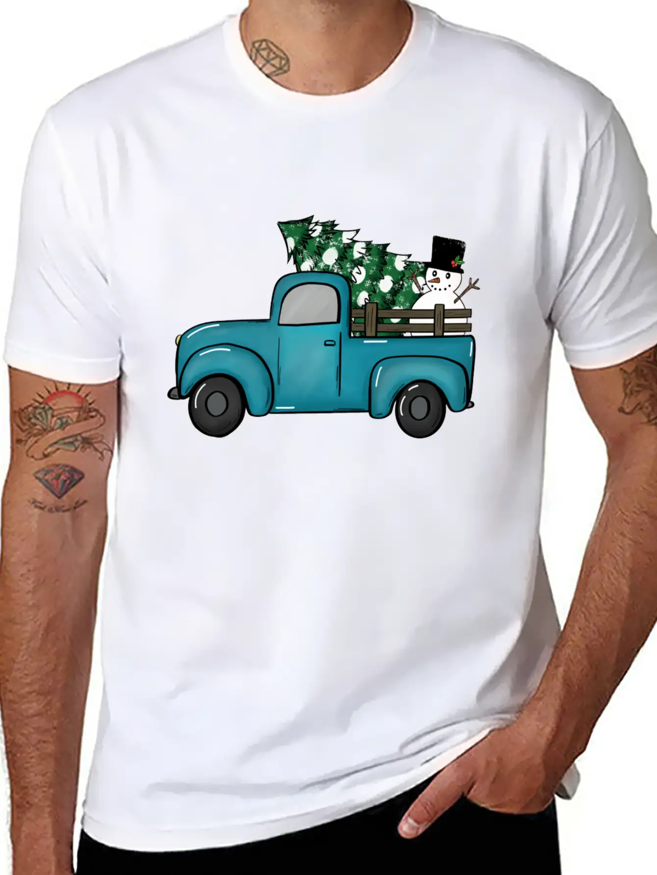 Christmas Truck Unisex Casual T-Shirt – Clean Design For Daily Comfort