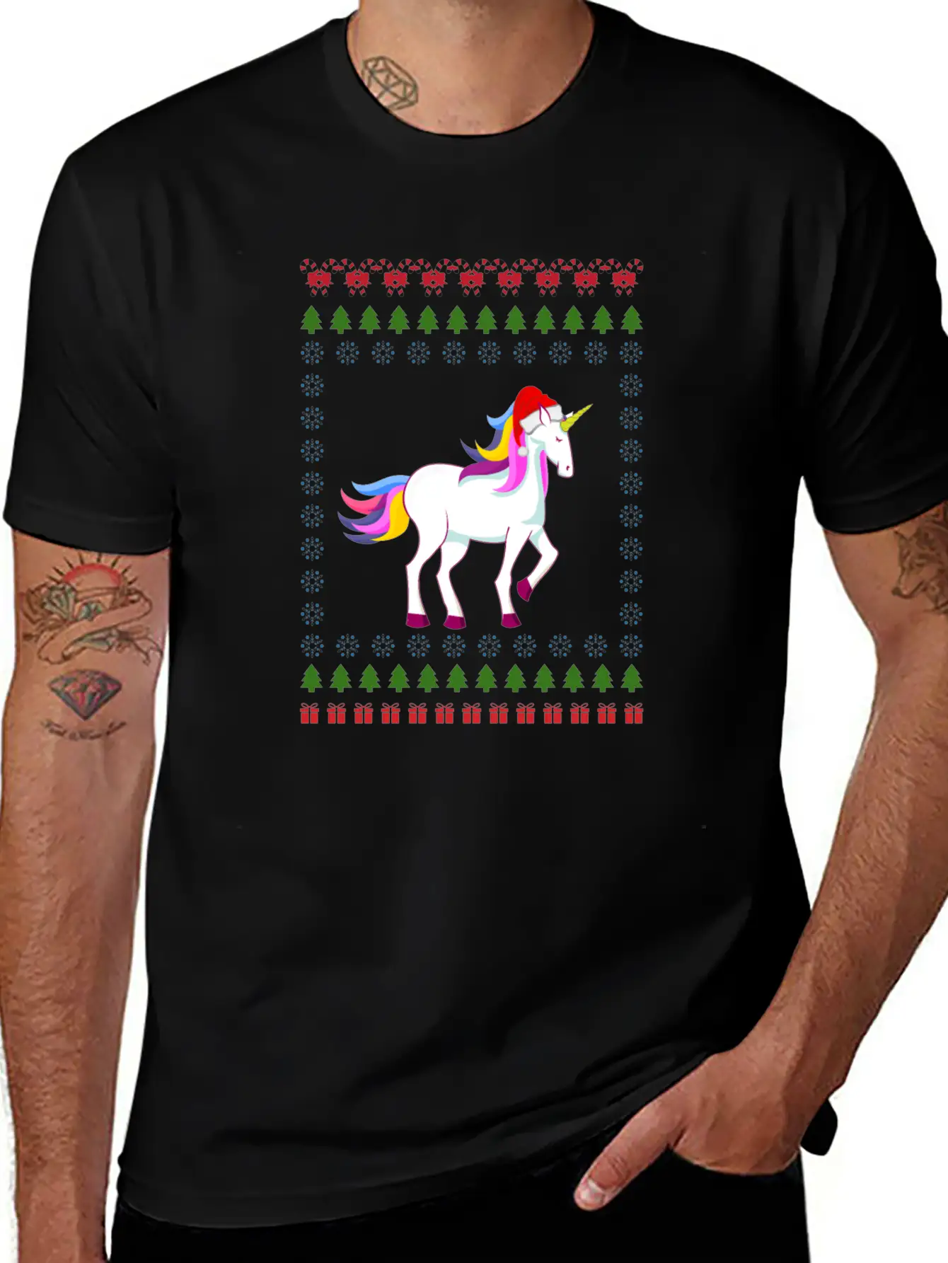 Christmas Unicorn Unicorn Born As A Unicorn Unisex Short Sleeve Soft Cotton T-Shirt – Casual Everyday Wear