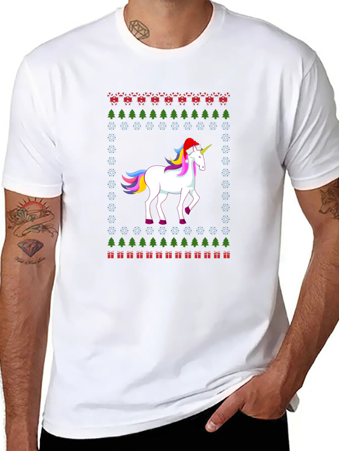 Christmas Unicorn Unicorn Born As A Unicorn Unisex Short Sleeve Soft Cotton T-Shirt – Casual Everyday Wear