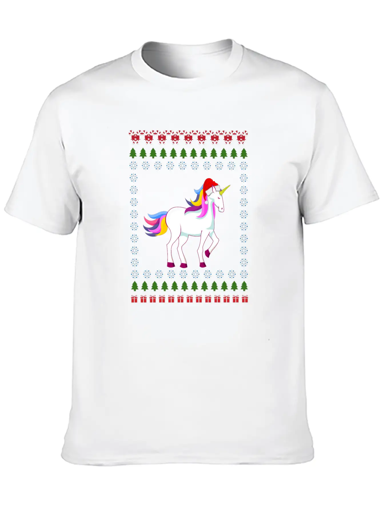 Christmas Unicorn Unicorn Born As A Unicorn Unisex Short Sleeve Soft Cotton T-Shirt – Casual Everyday Wear