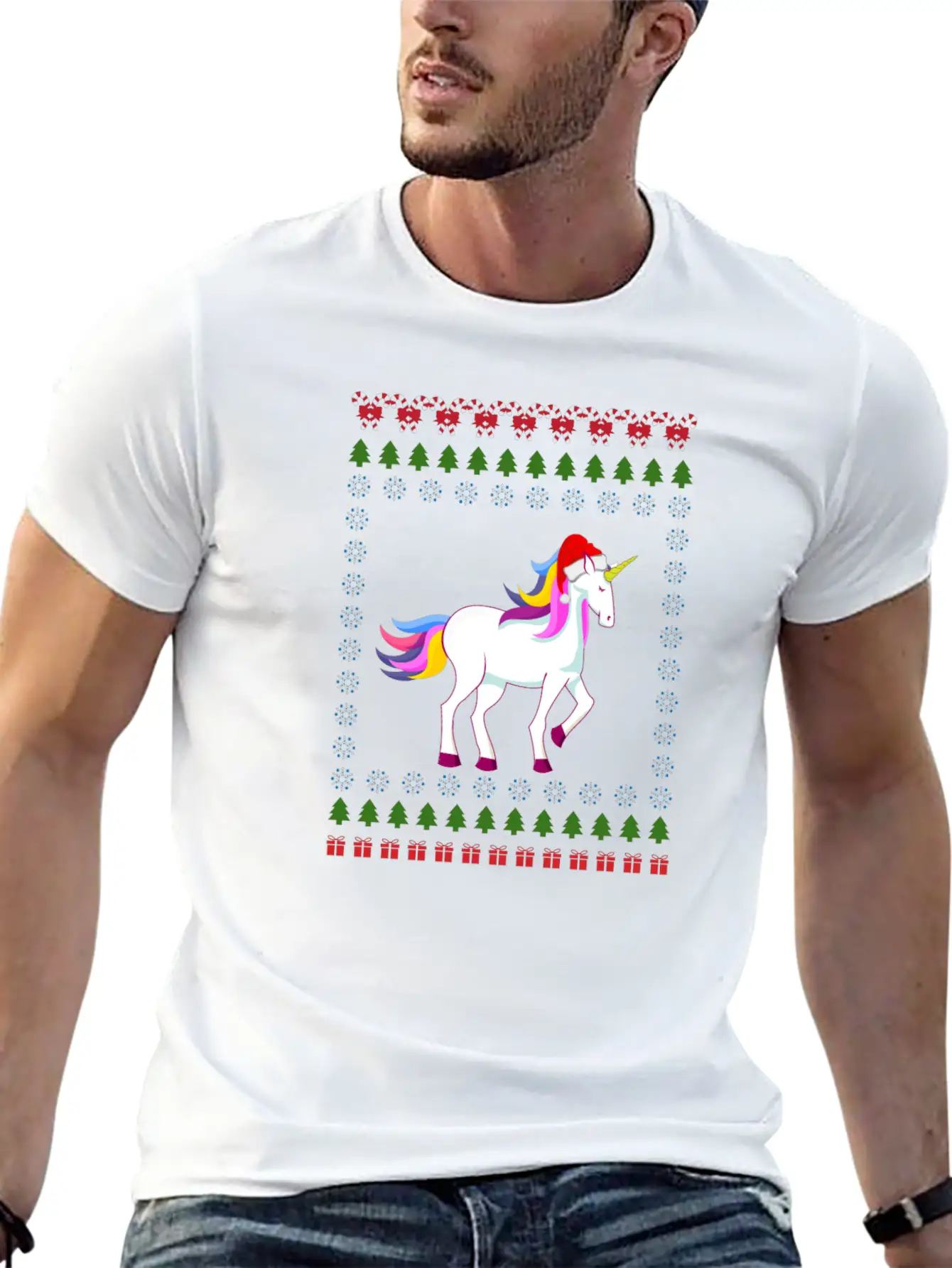 Christmas Unicorn Unicorn Born As A Unicorn Unisex Short Sleeve Soft Cotton T-Shirt – Casual Everyday Wear