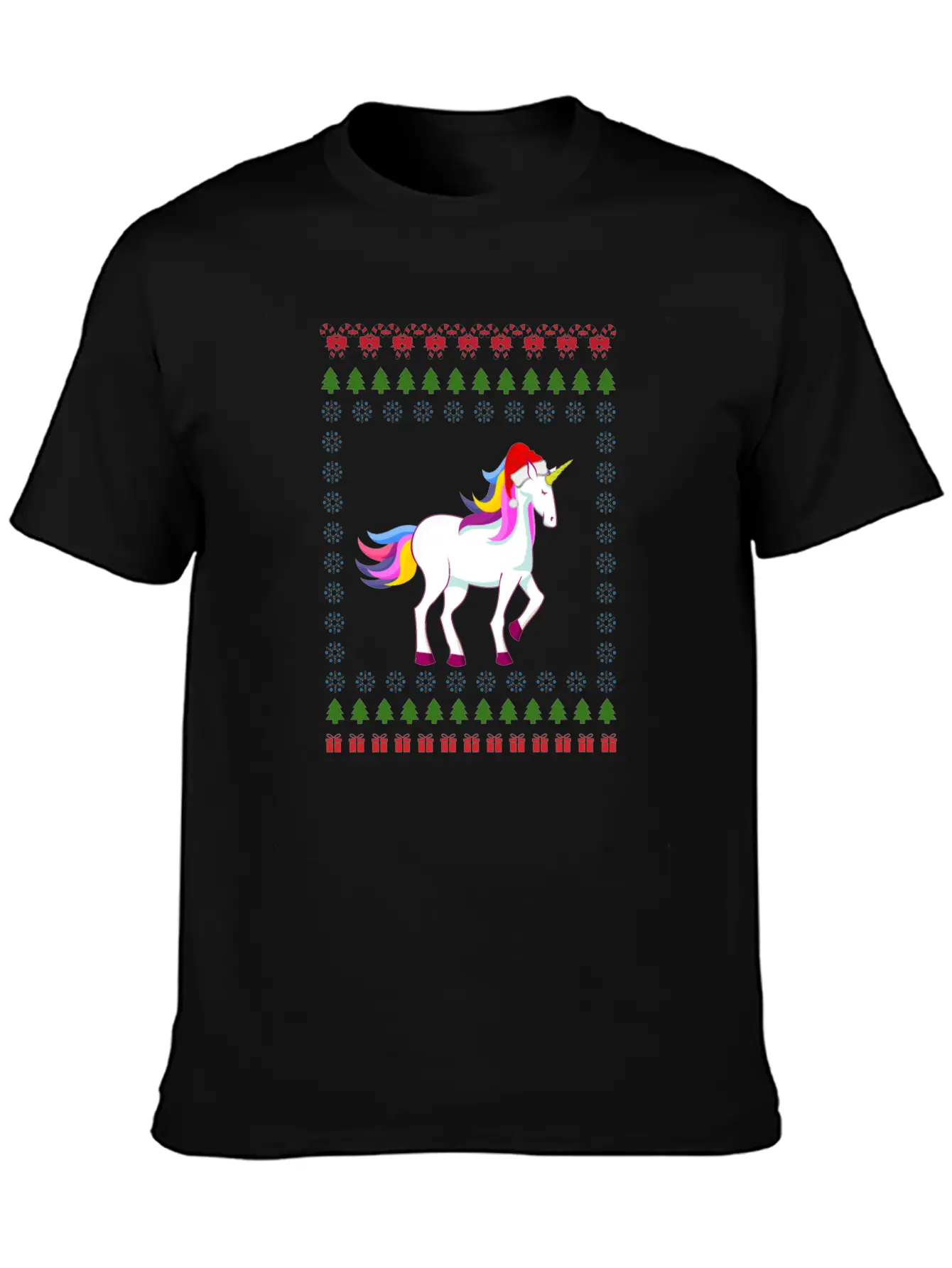 Christmas Unicorn Unicorn Born As A Unicorn Unisex Short Sleeve Soft Cotton T-Shirt – Casual Everyday Wear