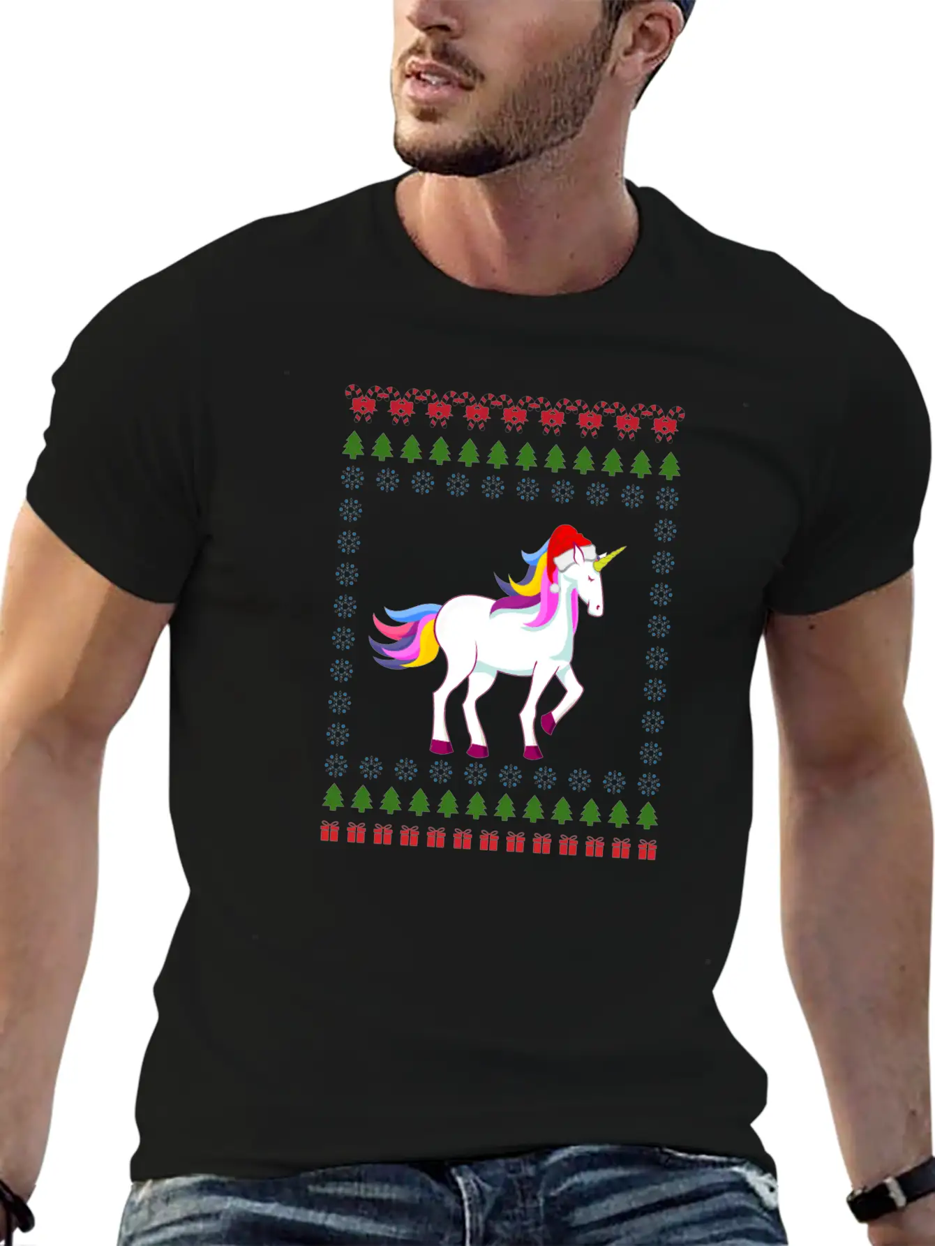 Christmas Unicorn Unicorn Born As A Unicorn Unisex Short Sleeve Soft Cotton T-Shirt – Casual Everyday Wear