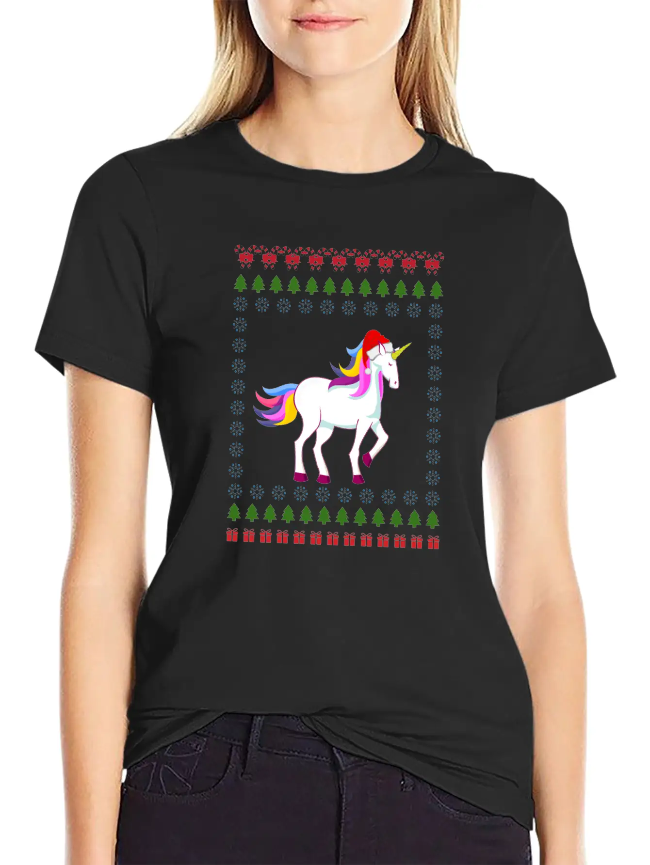 Christmas Unicorn Unicorn Born As A Unicorn Unisex Short Sleeve Soft Cotton T-Shirt – Casual Everyday Wear