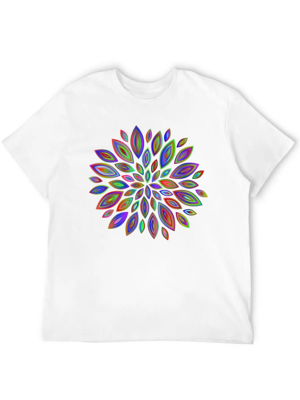 Chromatic Flower Petals 7 Breathable Soft Cotton T-Shirt – Timeless Casual Look