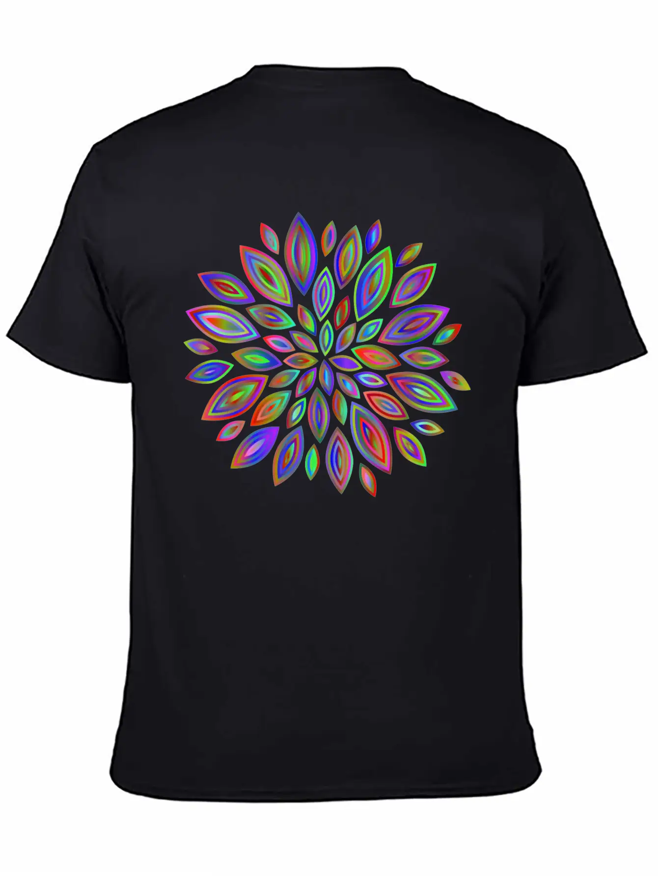 Chromatic Flower Petals 7 Breathable Soft Cotton T-Shirt – Timeless Casual Look