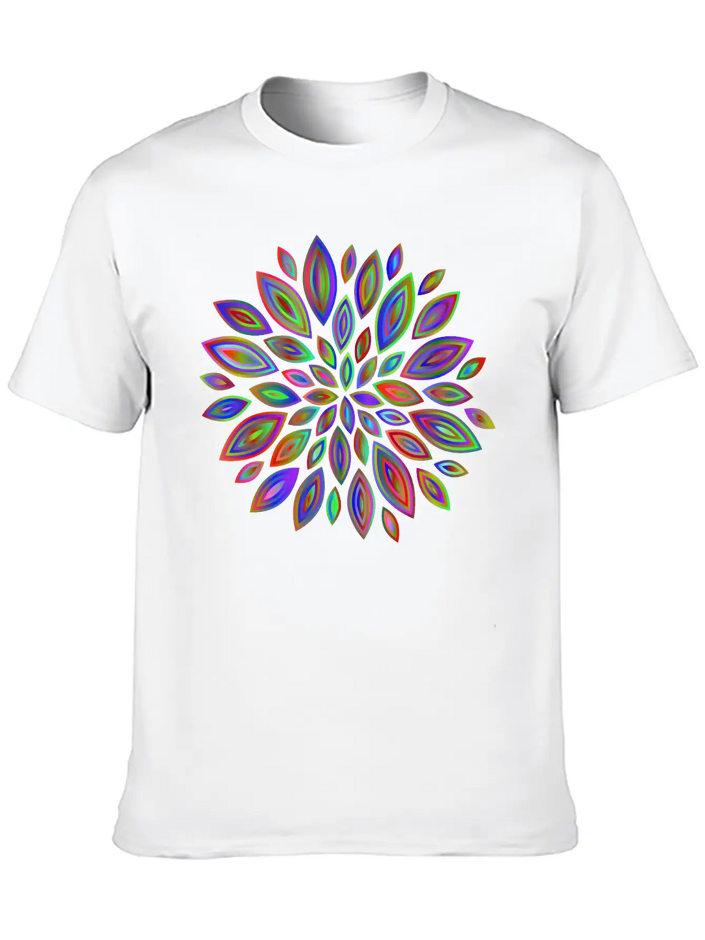 Chromatic Flower Petals 7 Breathable Soft Cotton T-Shirt – Timeless Casual Look