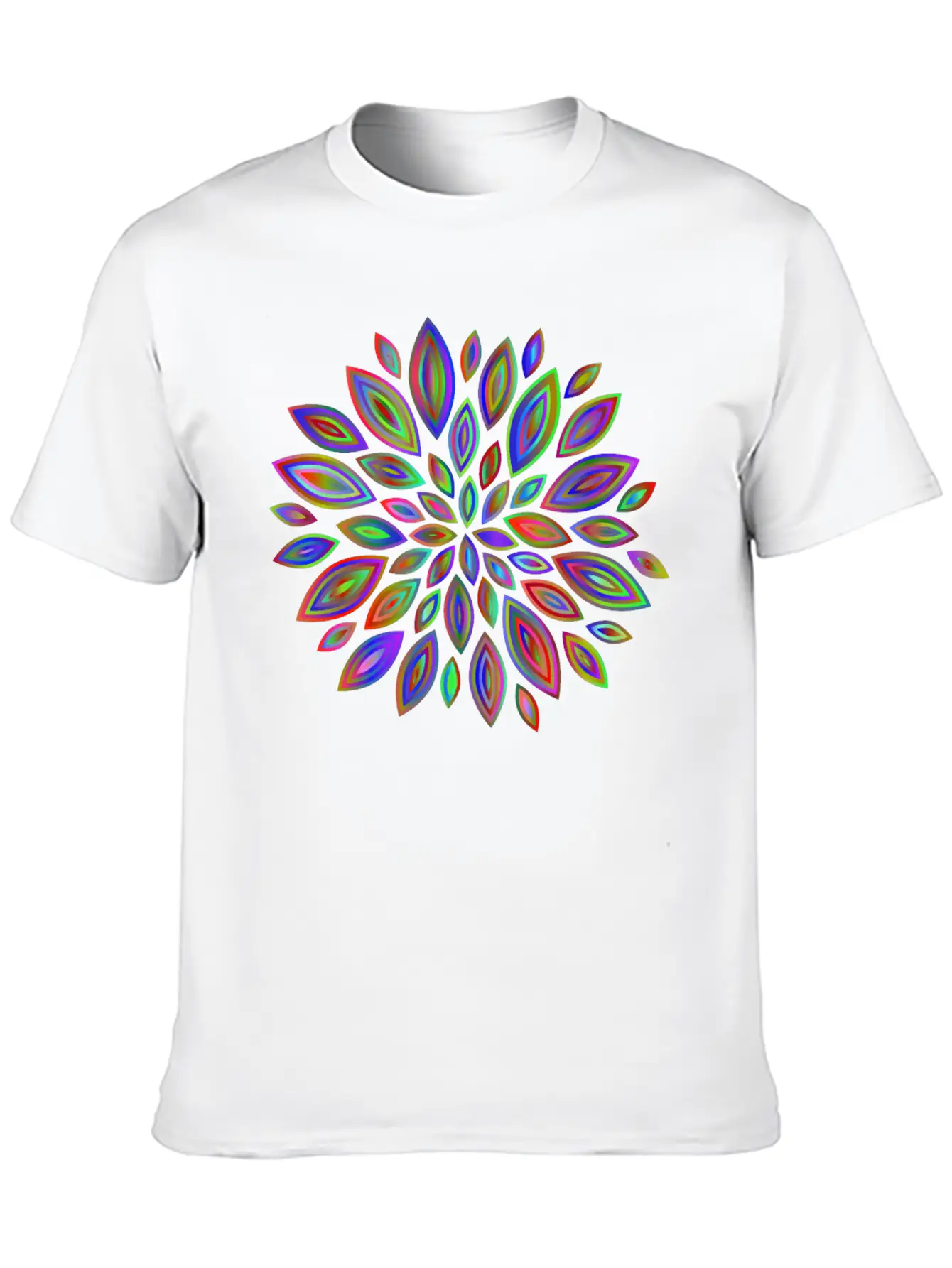 Chromatic Flower Petals 7 Breathable Soft Cotton T-Shirt – Timeless Casual Look