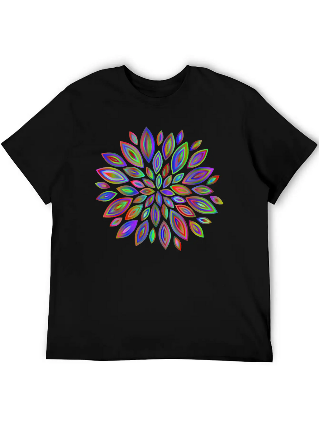 Chromatic Flower Petals 7 Breathable Soft Cotton T-Shirt – Timeless Casual Look