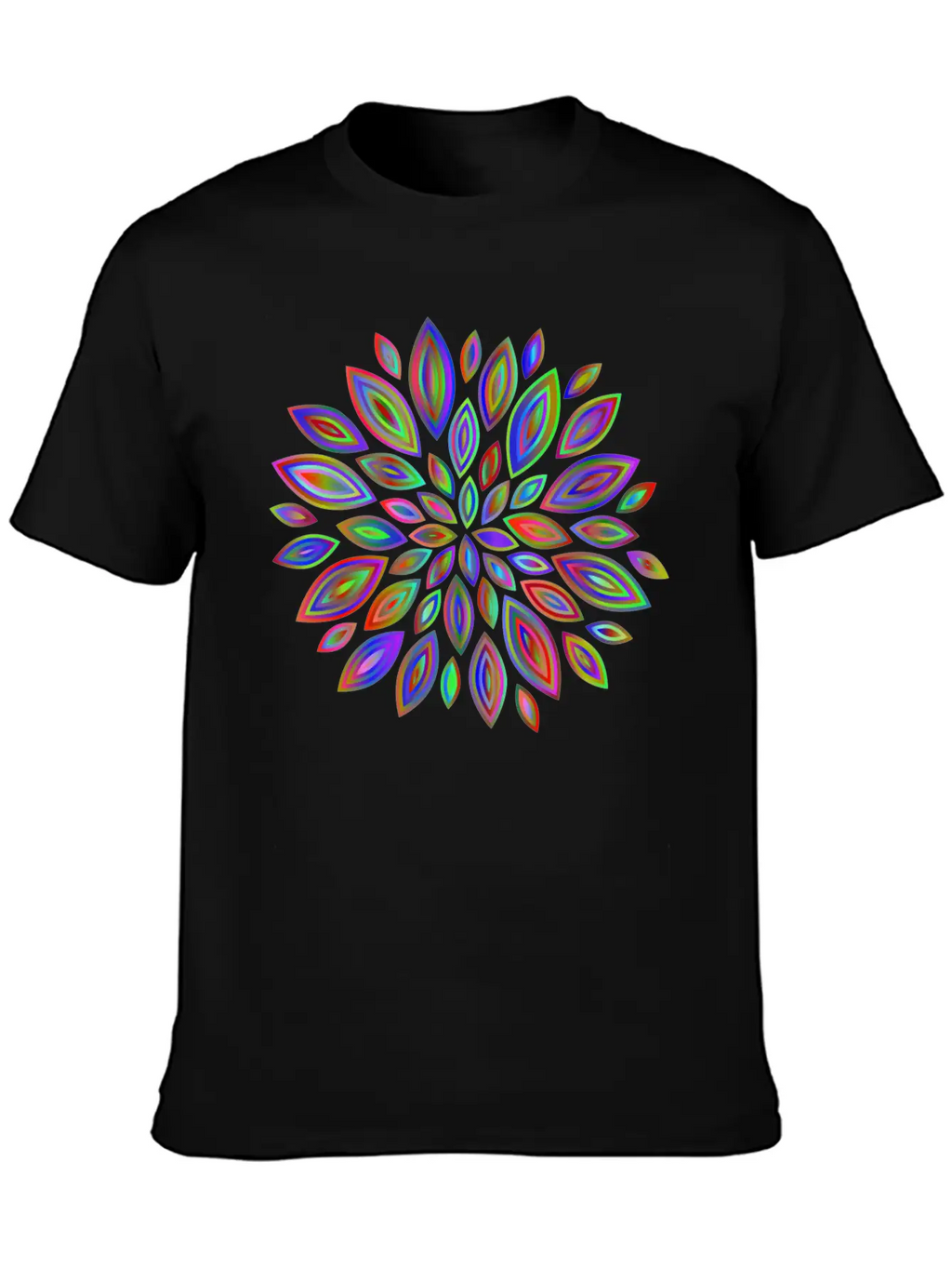 Chromatic Flower Petals 7 Breathable Soft Cotton T-Shirt – Timeless Casual Look