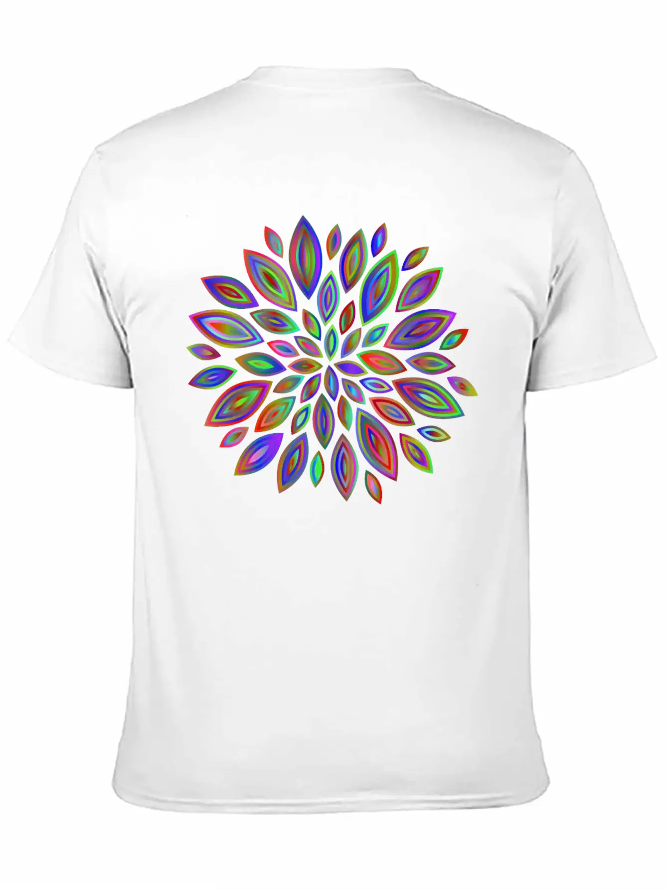 Chromatic Flower Petals 7 Breathable Soft Cotton T-Shirt – Timeless Casual Look
