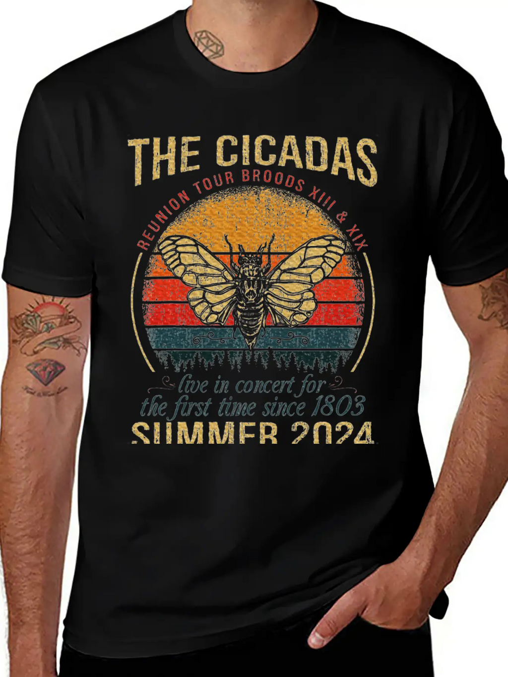 Cicada Brood XIII XIX Summer 2024 Reunion Tour Breathable Soft Cotton T-Shirt – Timeless Casual Look