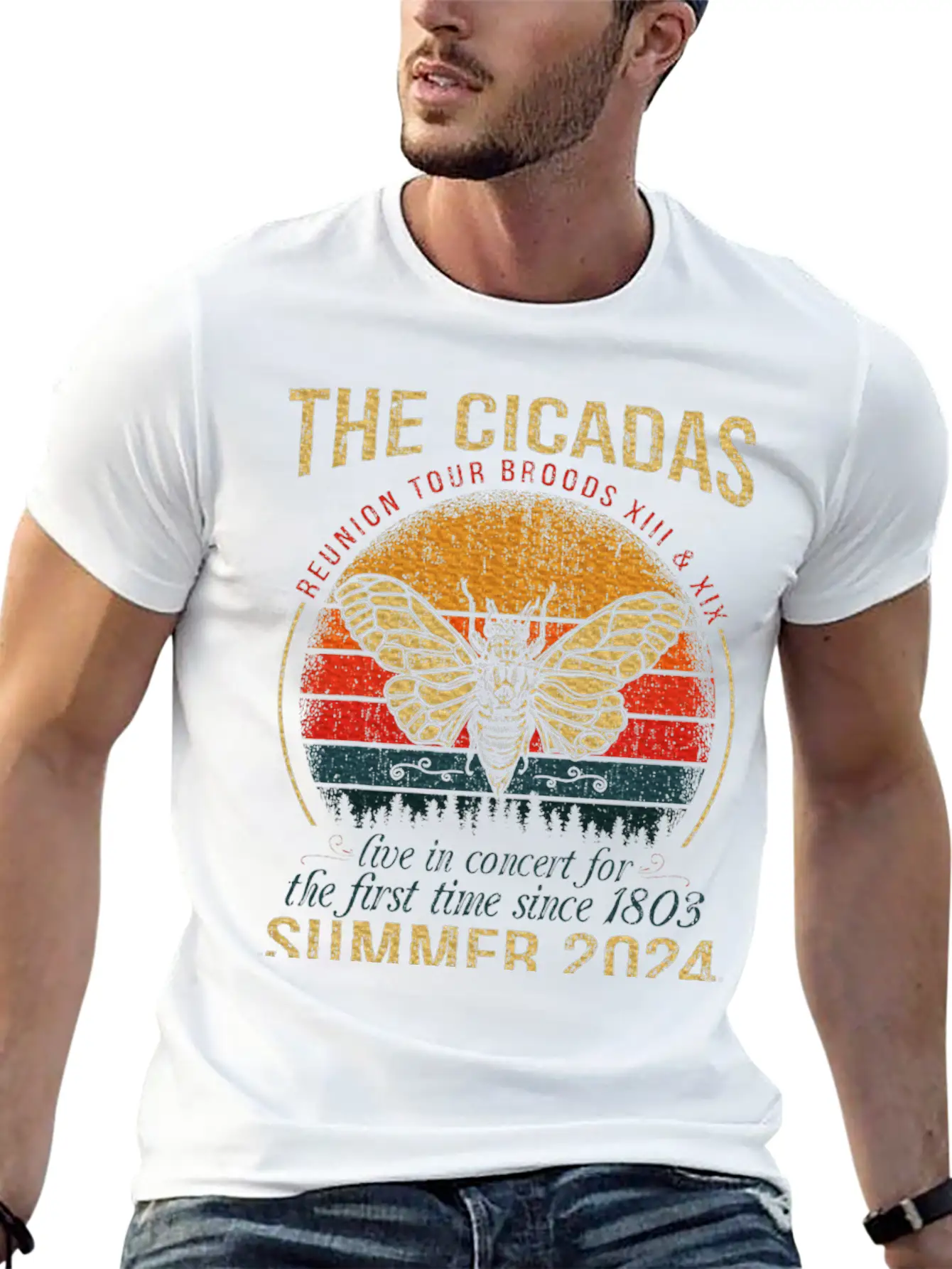Cicada Brood XIII XIX Summer 2024 Reunion Tour Breathable Soft Cotton T-Shirt – Timeless Casual Look