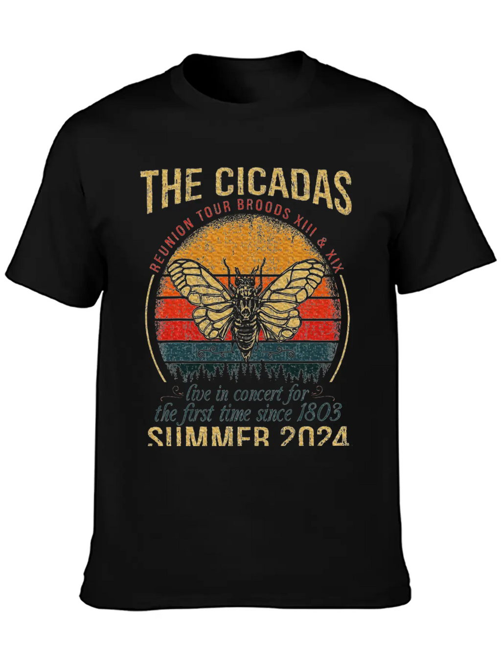 Cicada Brood XIII XIX Summer 2024 Reunion Tour Breathable Soft Cotton T-Shirt – Timeless Casual Look