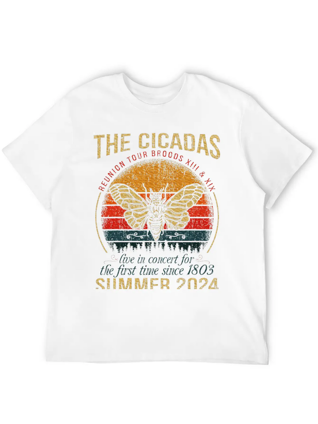 Cicada Brood XIII XIX Summer 2024 Reunion Tour Breathable Soft Cotton T-Shirt – Timeless Casual Look