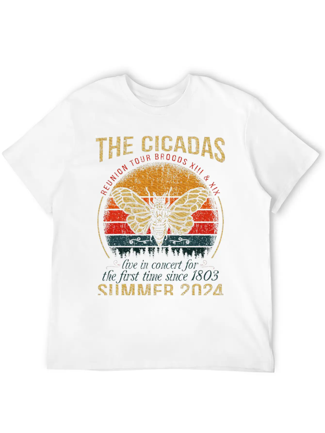 Cicada Brood XIII XIX Summer 2024 Reunion Tour Breathable Soft Cotton T-Shirt – Timeless Casual Look