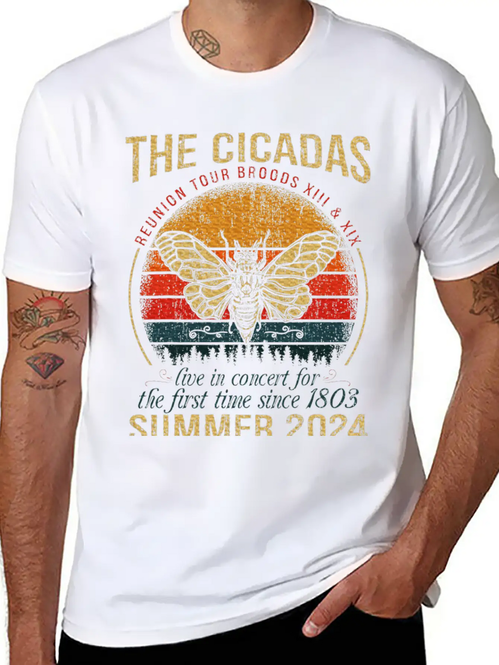 Cicada Brood XIII XIX Summer 2024 Reunion Tour Breathable Soft Cotton T-Shirt – Timeless Casual Look