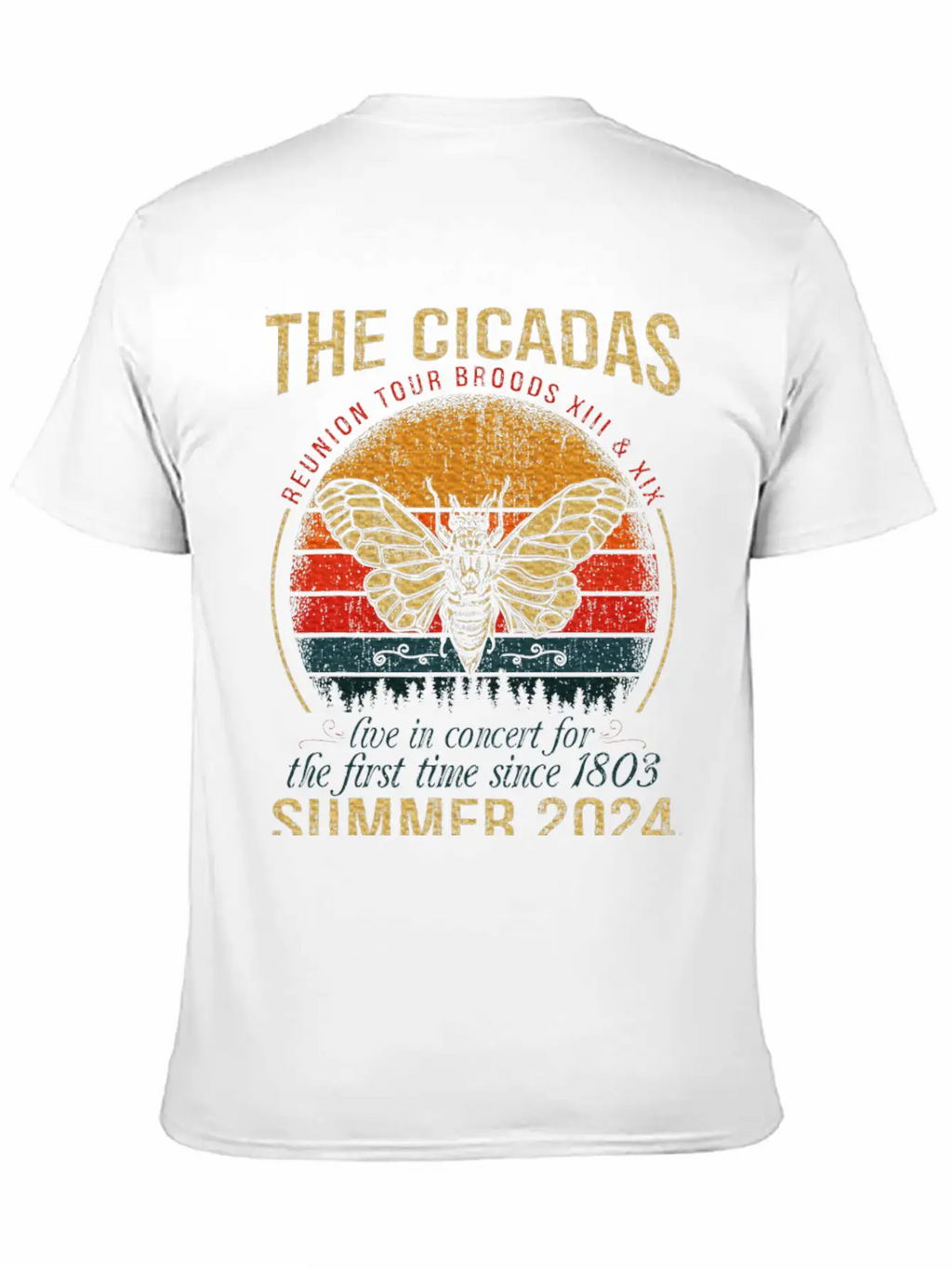 Cicada Brood XIII XIX Summer 2024 Reunion Tour Breathable Soft Cotton T-Shirt – Timeless Casual Look